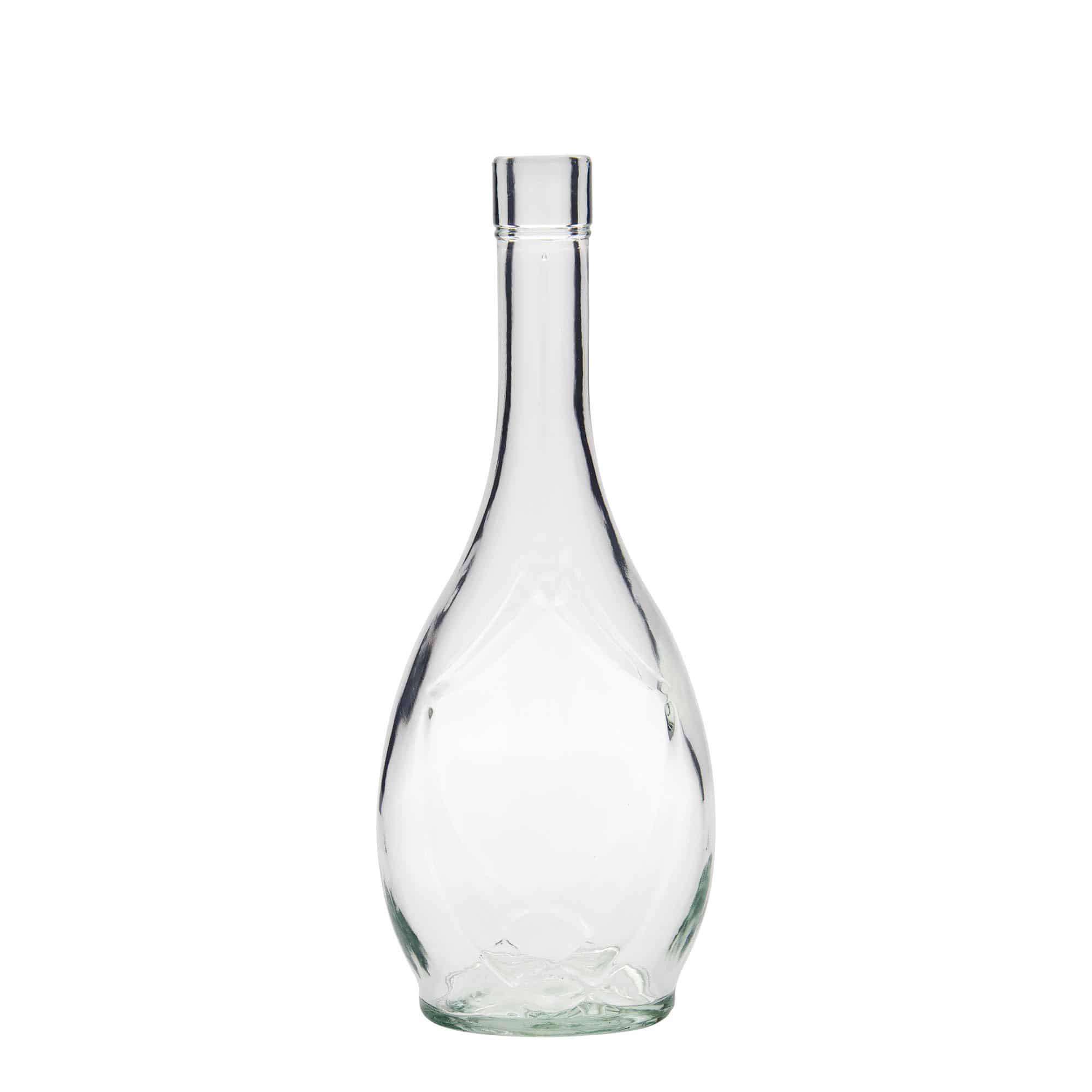 Botella de vidrio 'Saragossa' de 500 ml, ovalada, boca: corcho