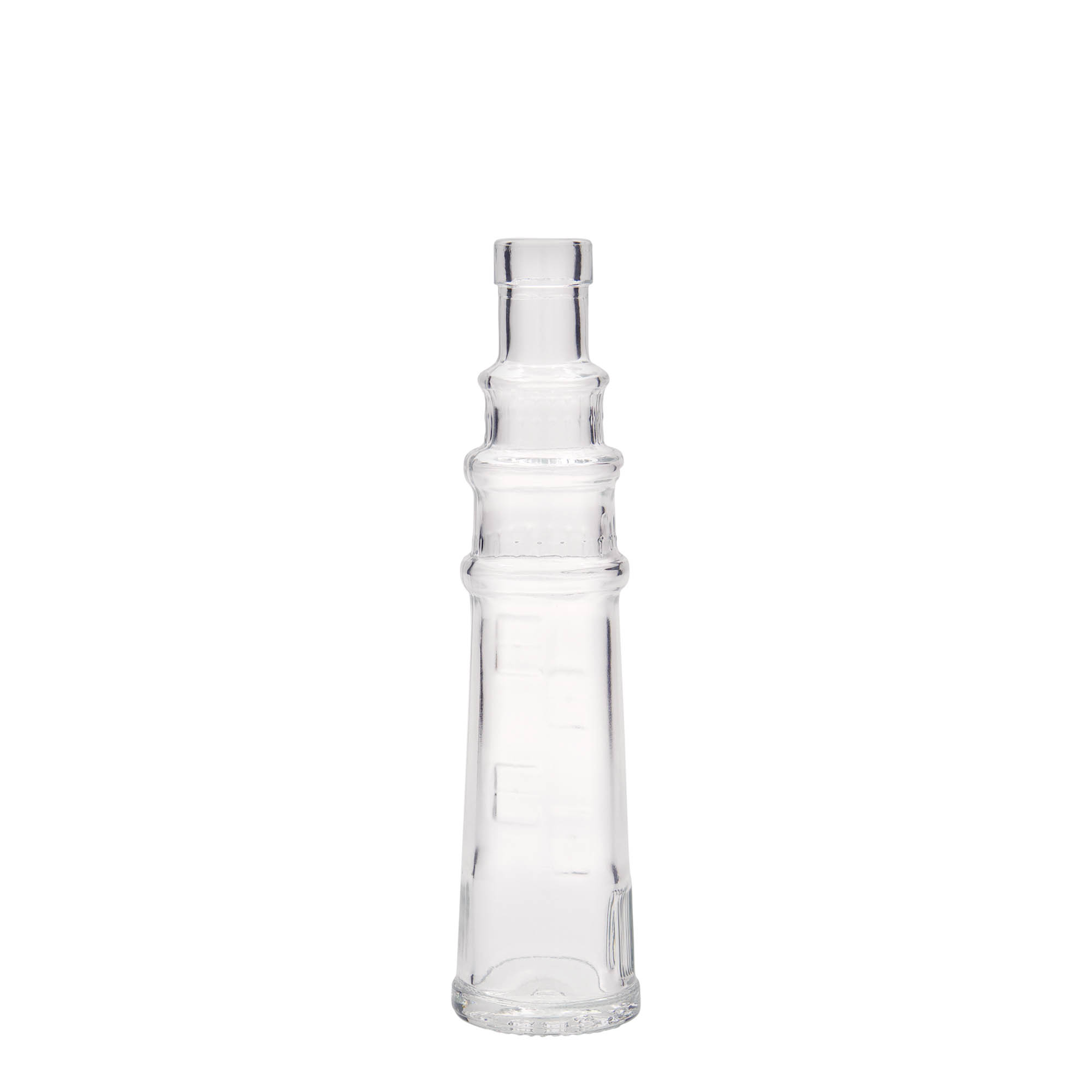 Botella de cristal de 100 ml 'Leuchtturm', boca: corcho