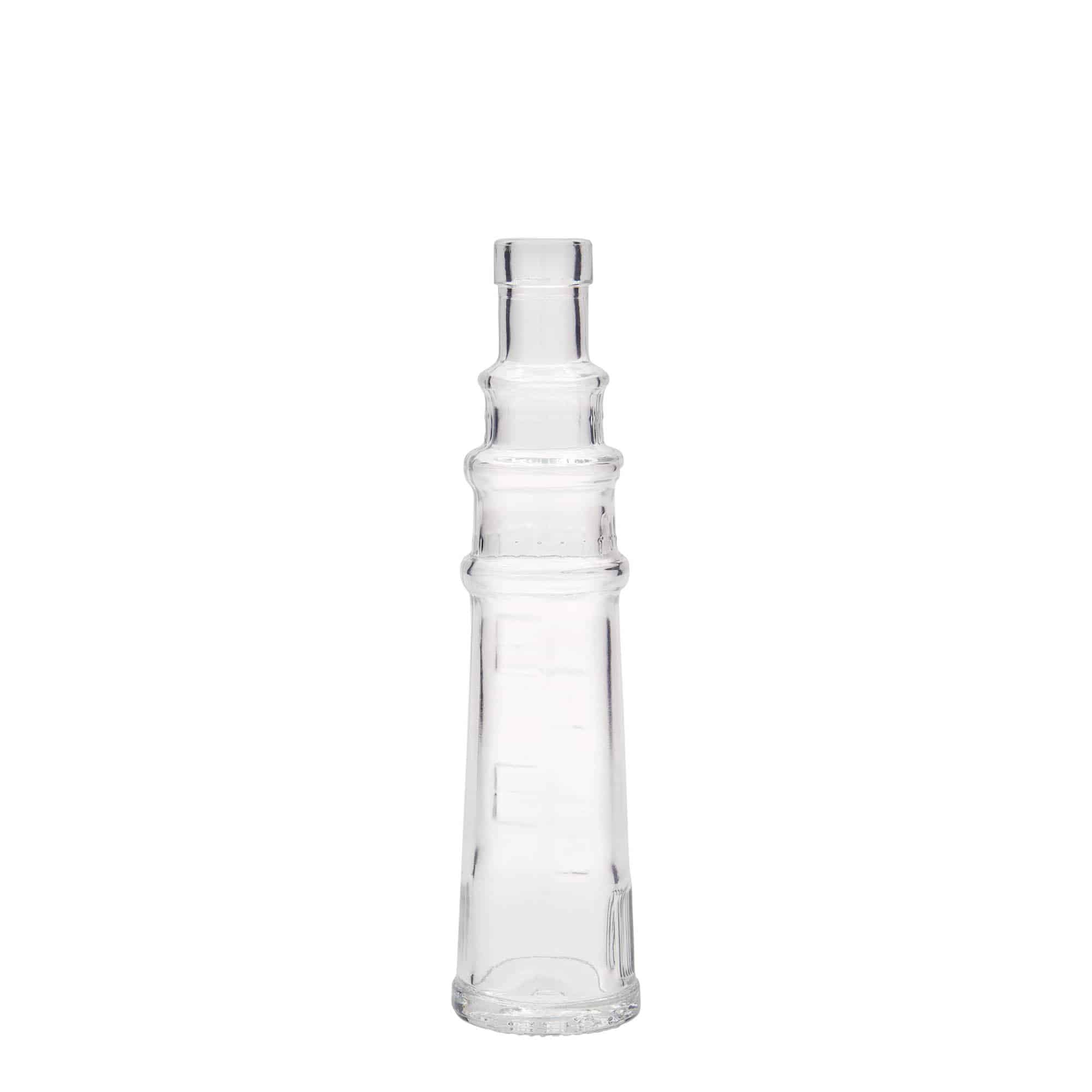 Botella de cristal de 100 ml «Leuchtturm», boca: corcho