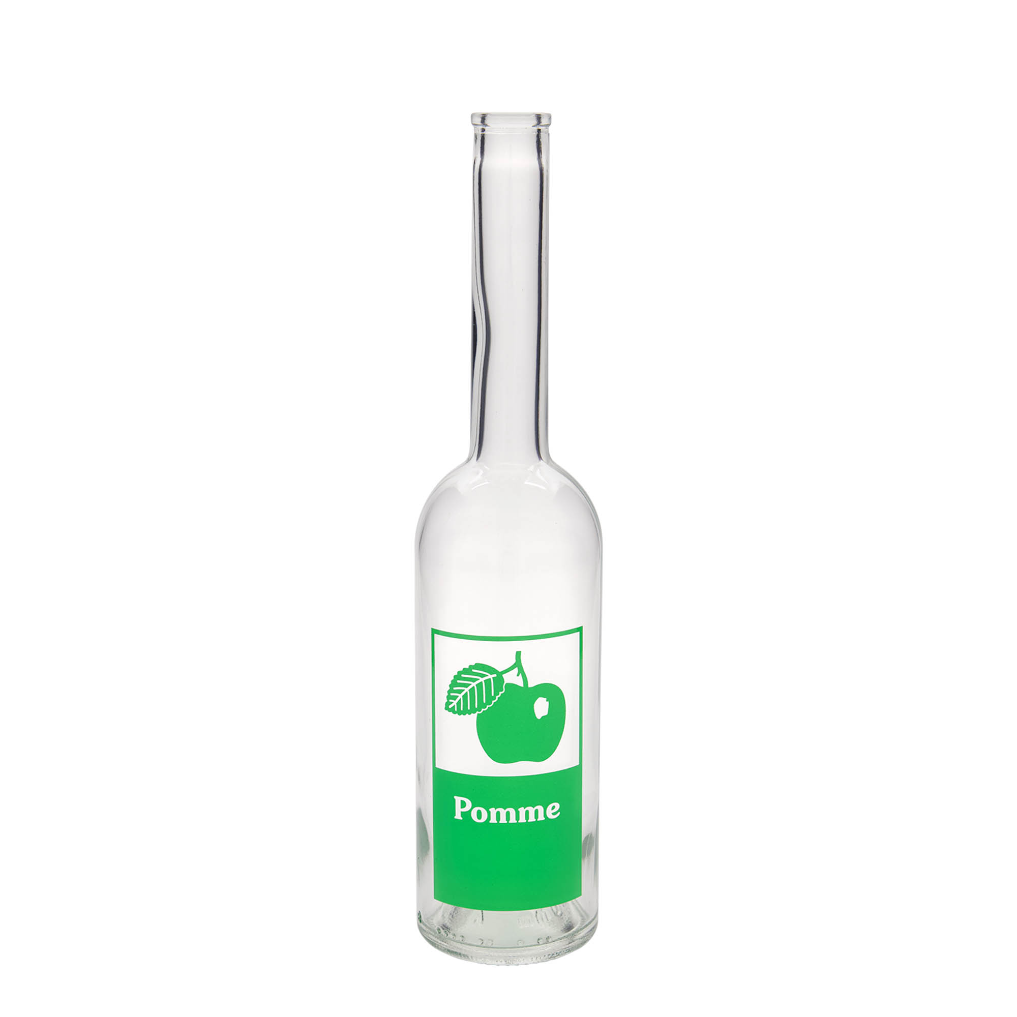 Botella de cristal de 500 ml 'Opera', motivo: manzana, boca: corcho Botella de cristal de 500 ml 'Opera', motivo: manzana, boca: corcho
