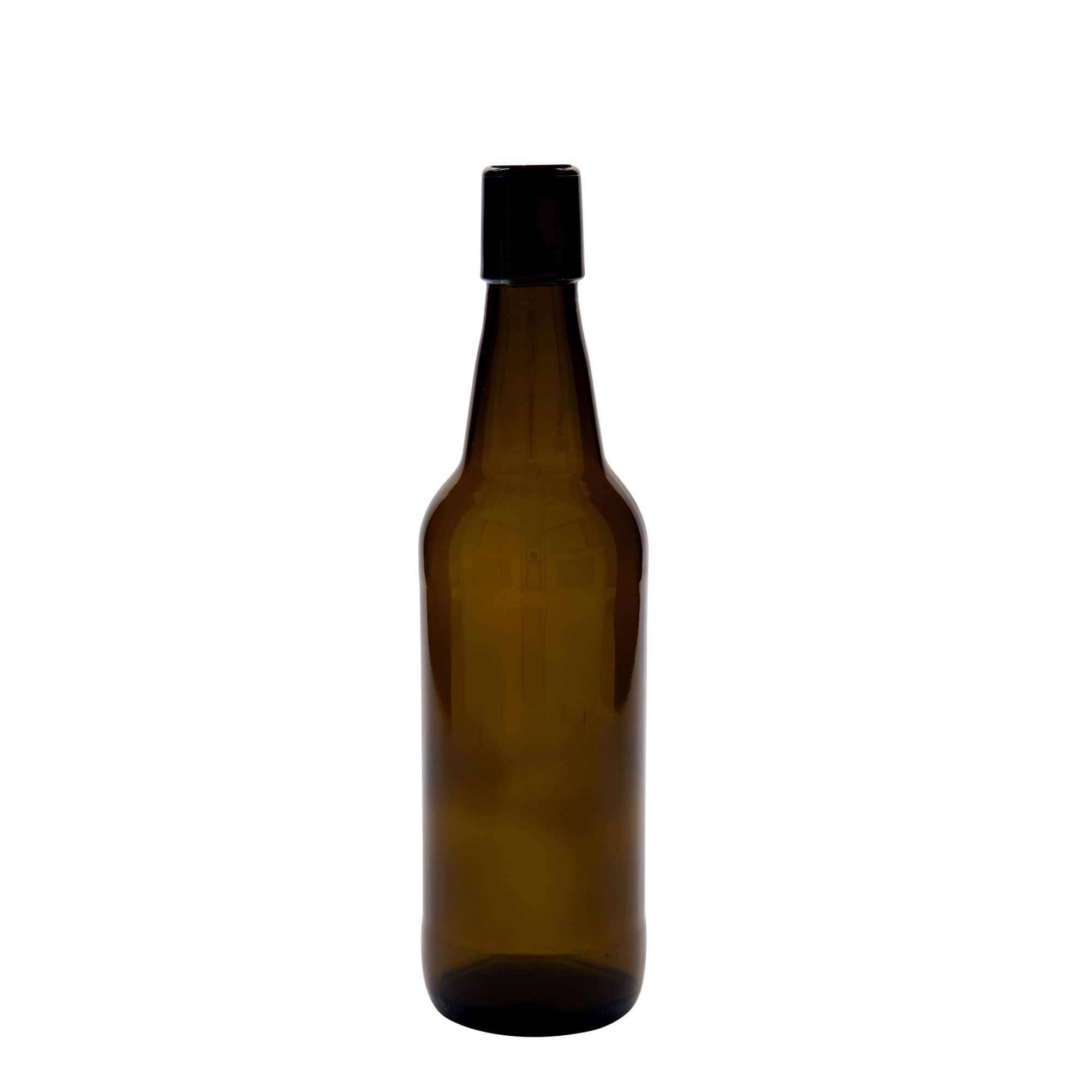 Botella de cerveza de 500 ml, vidrio, marrón, boca: tapón mecánico Botella de cerveza de 500 ml, vidrio, marrón, boca: tapón mecánico