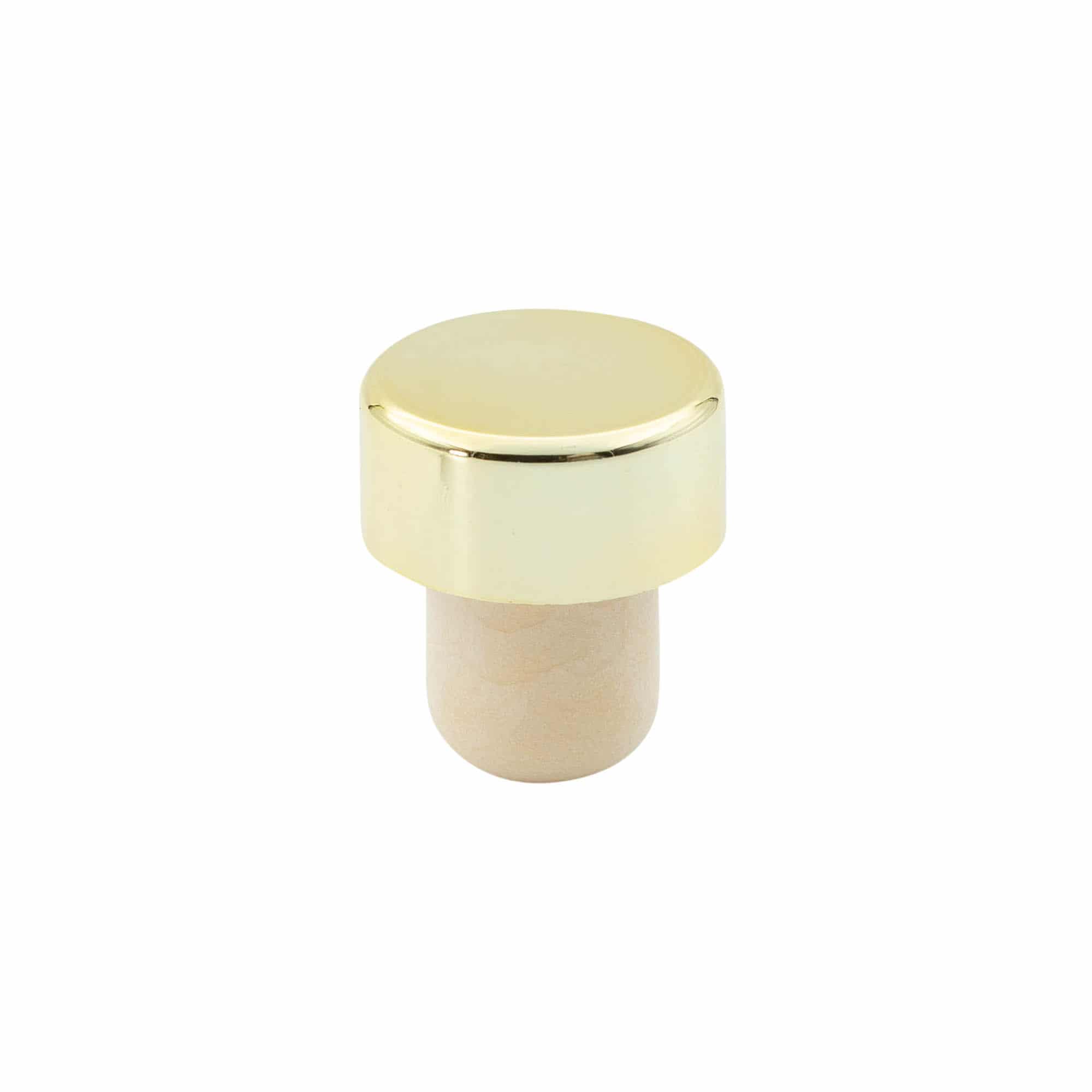 Corcho con cabeza de 19 mm, plástico, dorado, para boca: corcho Corcho con cabeza de 19 mm, plástico, dorado, para boca: corcho