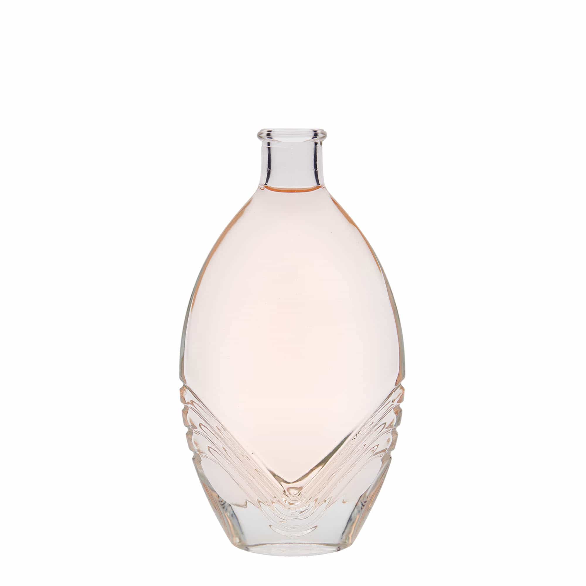 Botella de vidrio 'Florence' de 200 ml, ovalada, boca: corcho
