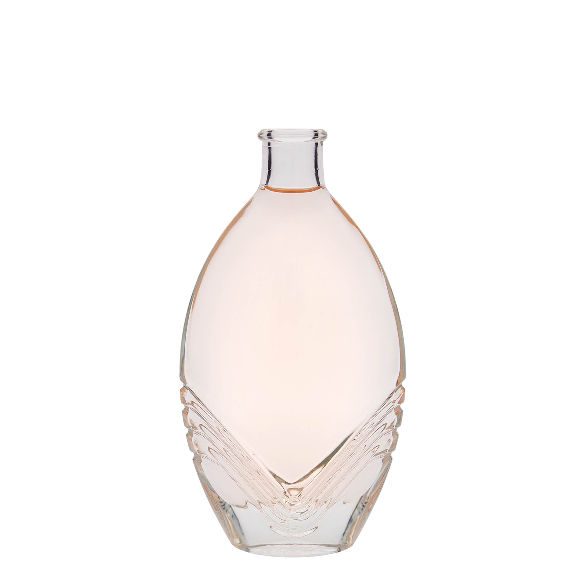 Botella de vidrio de 200 ml 'Florence', ovalada, boca: corcho