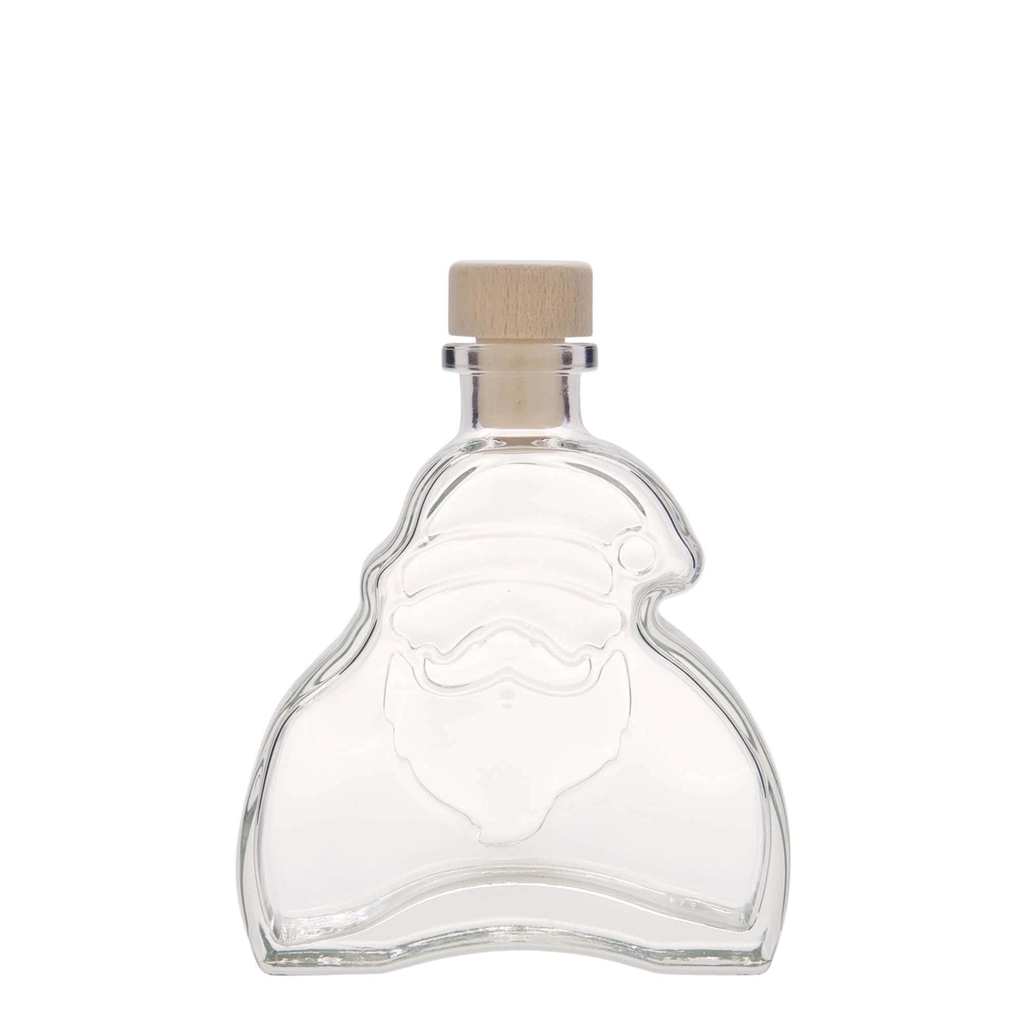 Botella de vidrio 'Santa Claus' de 200 ml, boca: corcho