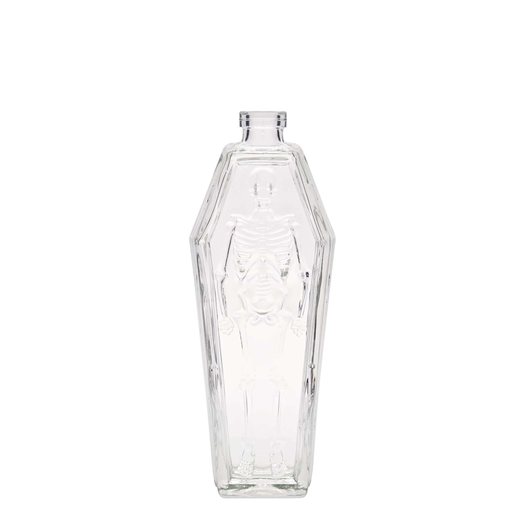 Botella de vidrio de 200 ml 'ataúd', boca: corcho