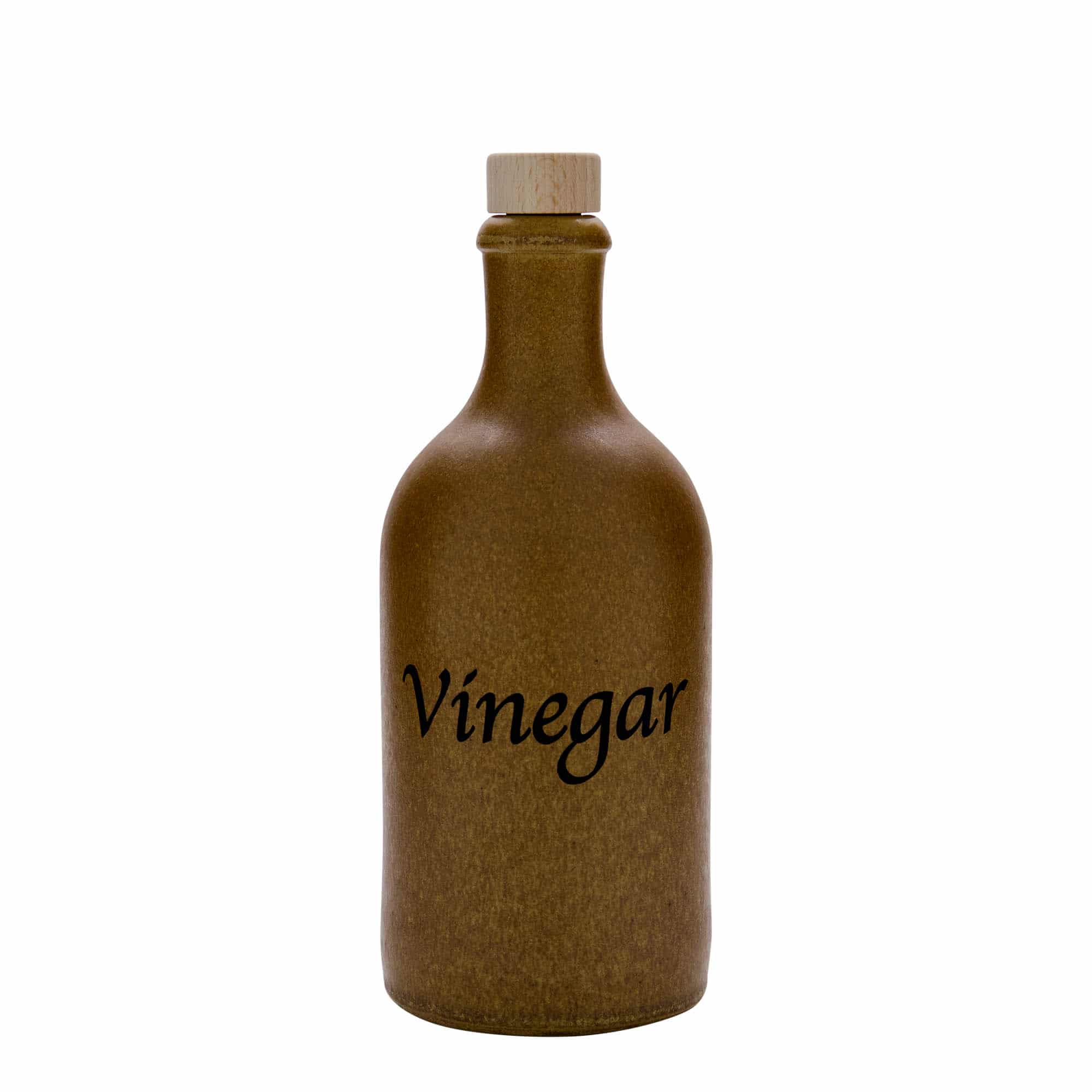 Jarra de barro de 500 ml, motivo: Vinegar, gres, marrón-cristal, boca: corcho