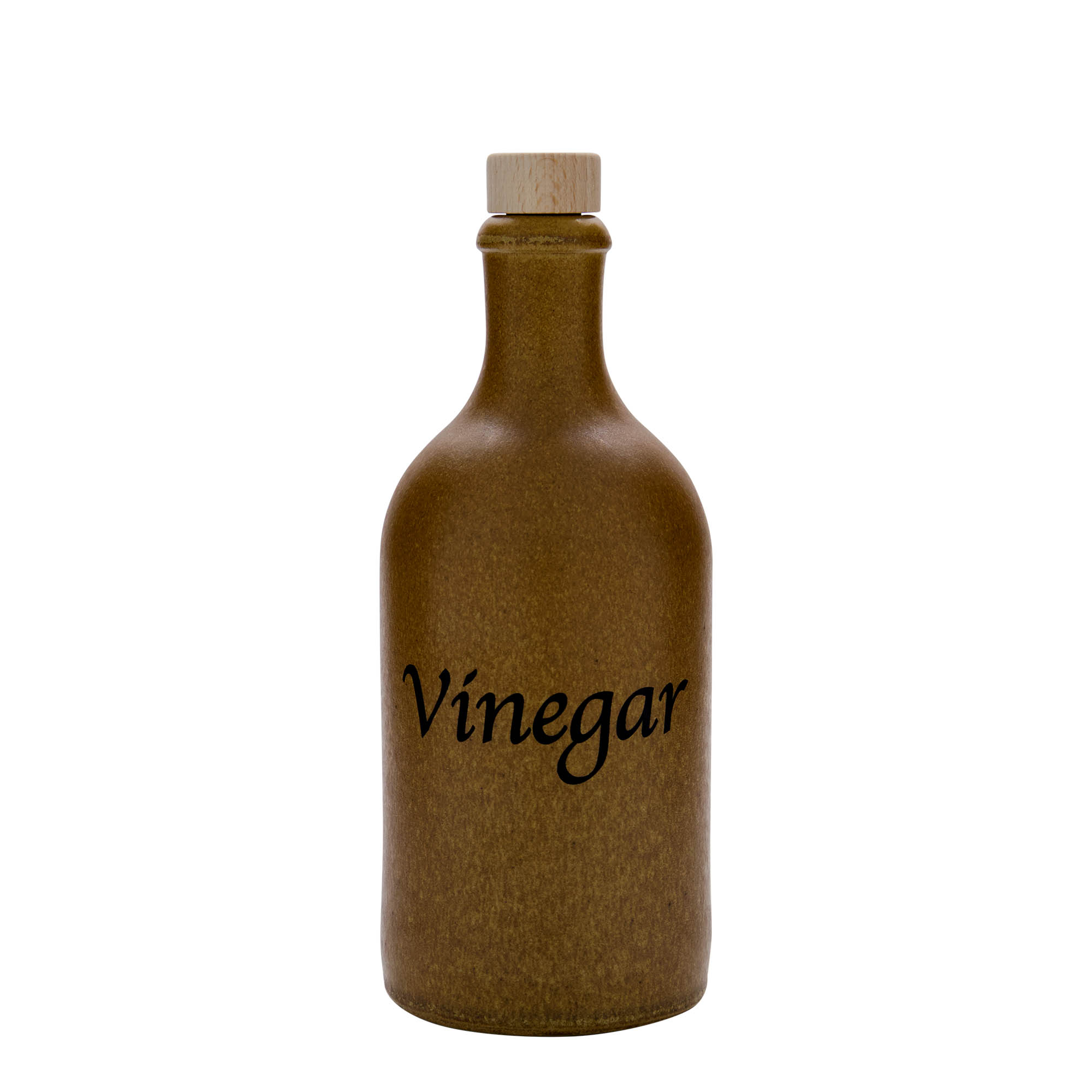 Jarra de barro de 500 ml, motivo: Vinagre, gres, marrón-cristal, boca: corcho Jarra de barro de 500 ml, motivo: Vinagre, gres, marrón-cristal, boca: corcho