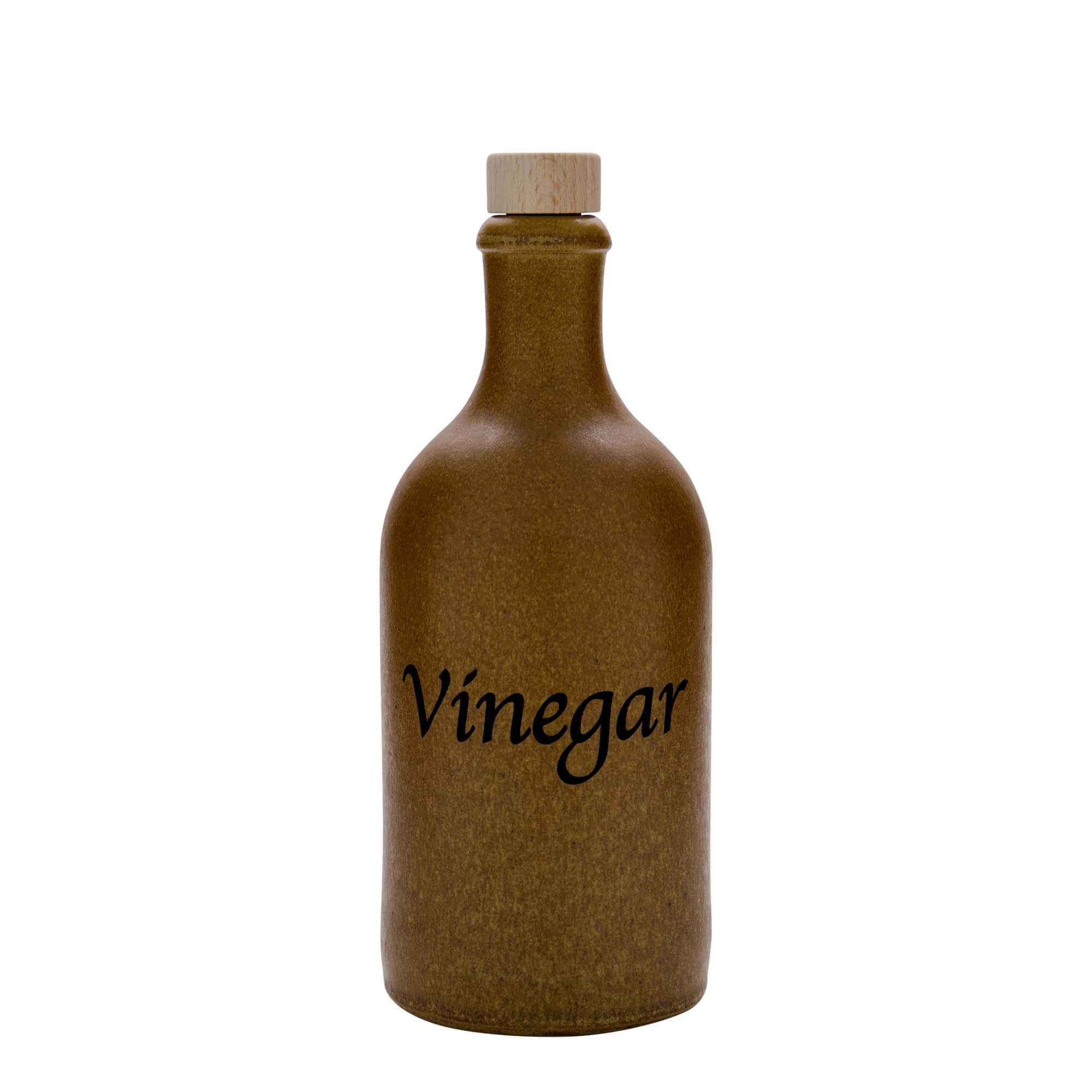 Jarra de barro de 500 ml, motivo: Vinagre, gres, marrón-cristal, boca: corcho