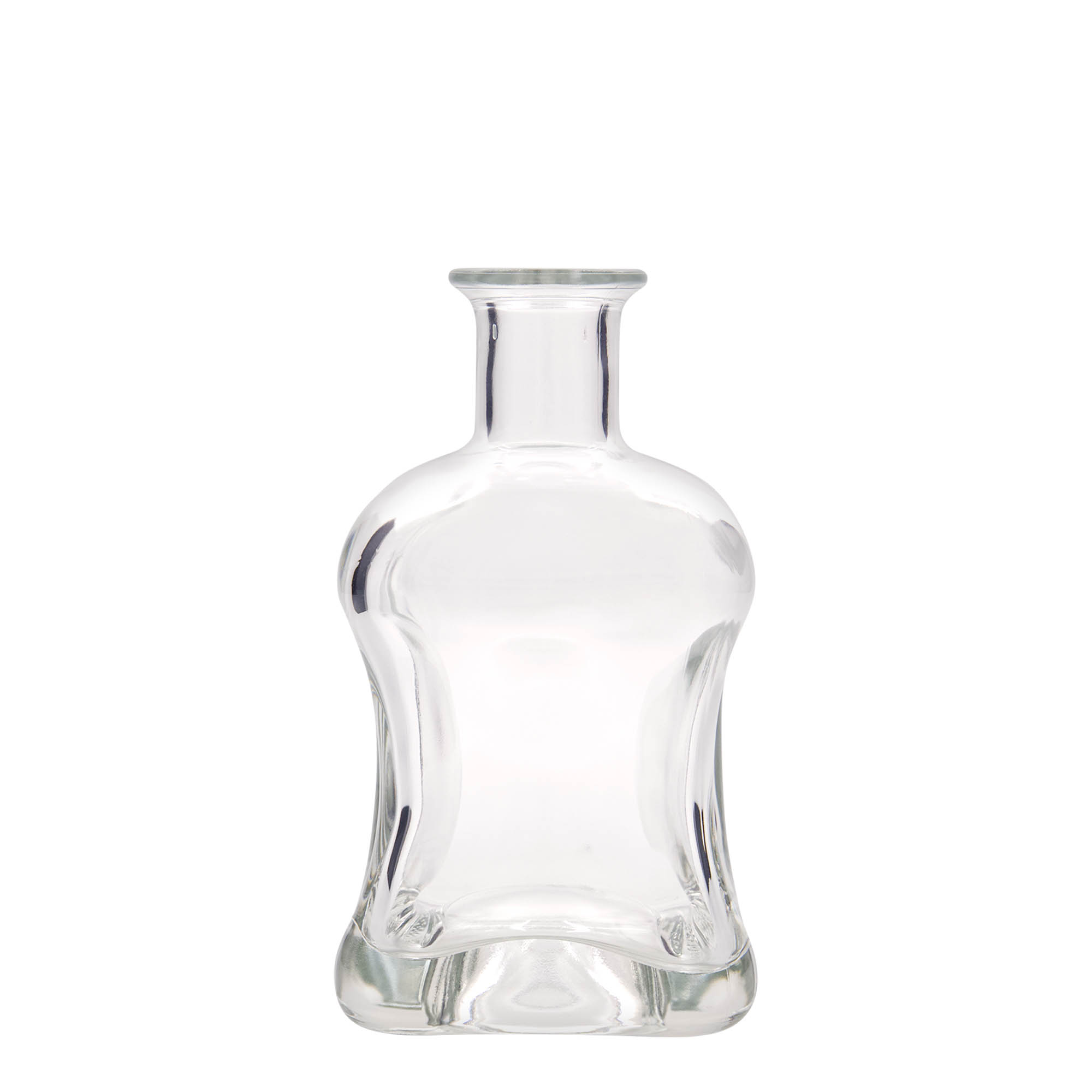 Botella de vidrio de 500 ml 'Dublin', cuadrada, boca: corcho