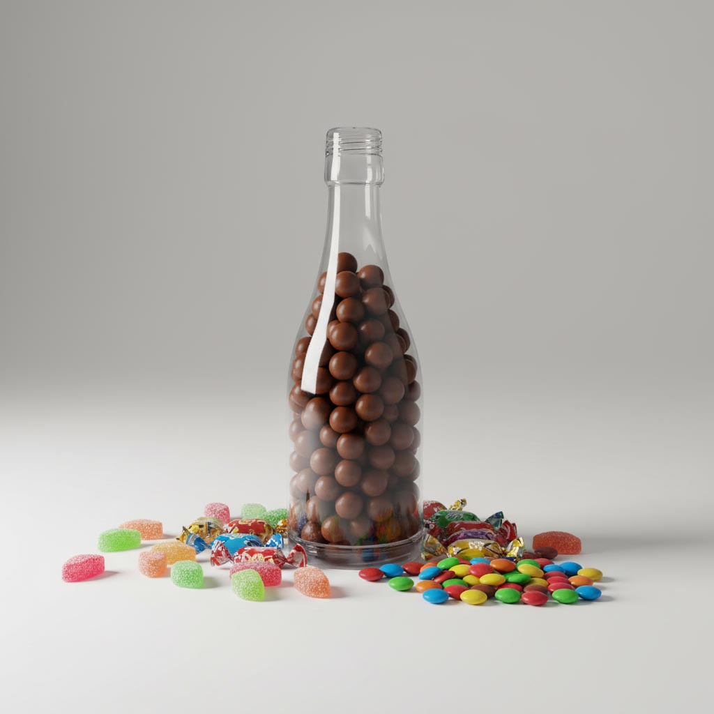 Botella de vidrio de 200 ml 'Árbol de Navidad', boca: PP 28