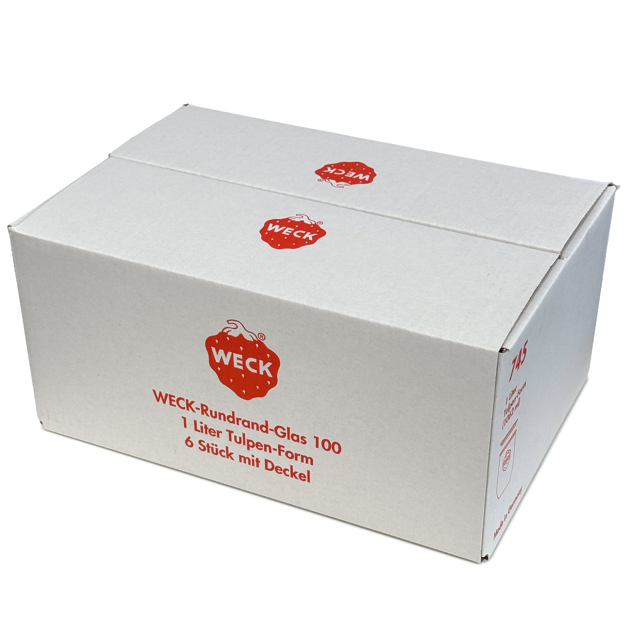 6x 1050 ml vaso tipo tulipán WECK con tapa de vidrio RR 100