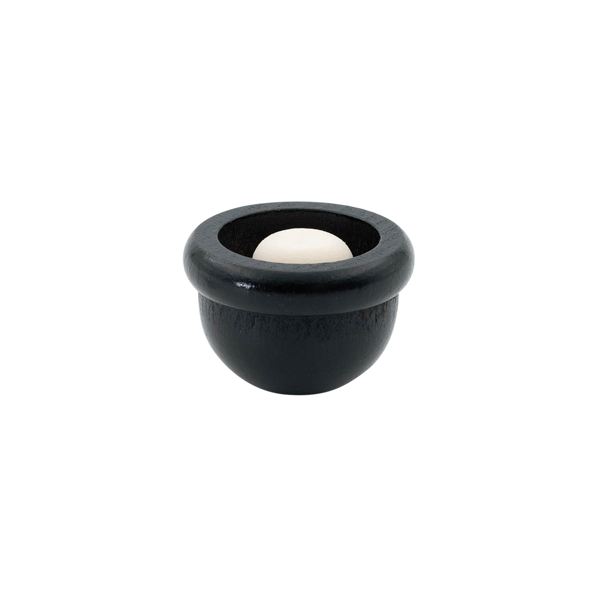 Tapón de corcho con asa 19 mm "Melón", madera/PE, negro, para boca: corcho Tapón de corcho con asa 19 mm "Melón", madera/PE, negro, para boca: corcho