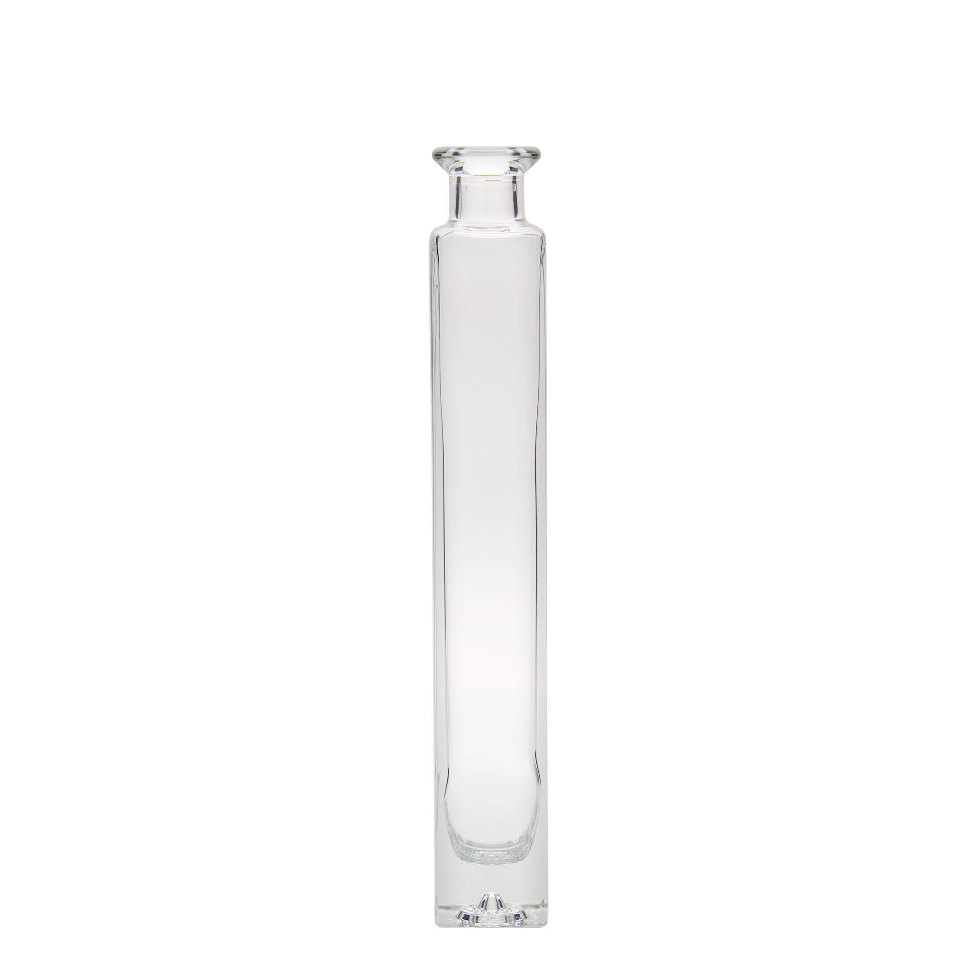 Botella de vidrio de 200 ml «Tommy», cuadrada, boca: corcho