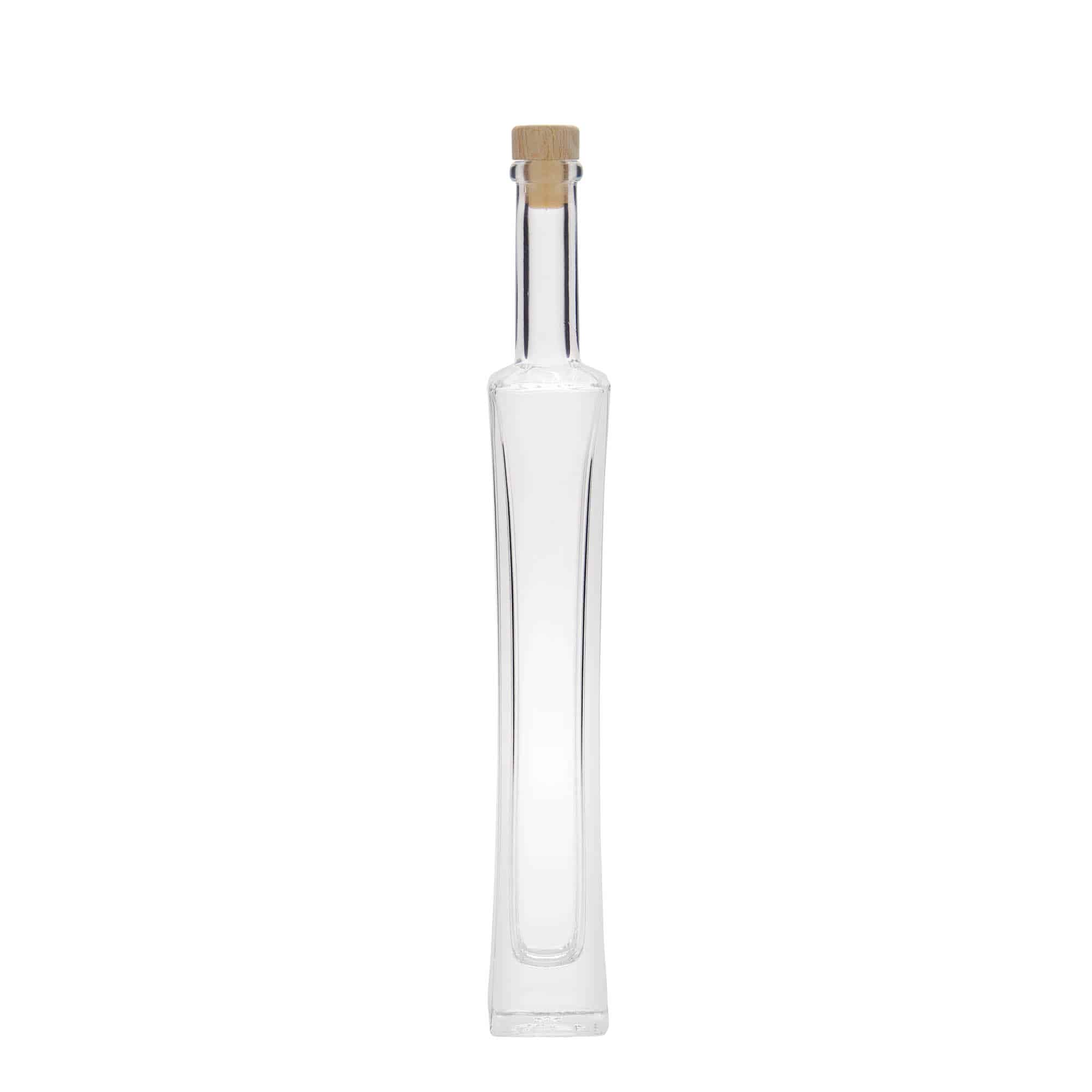 Botella de vidrio 'Koko' de 100 ml, cuadrada, boca: corcho
