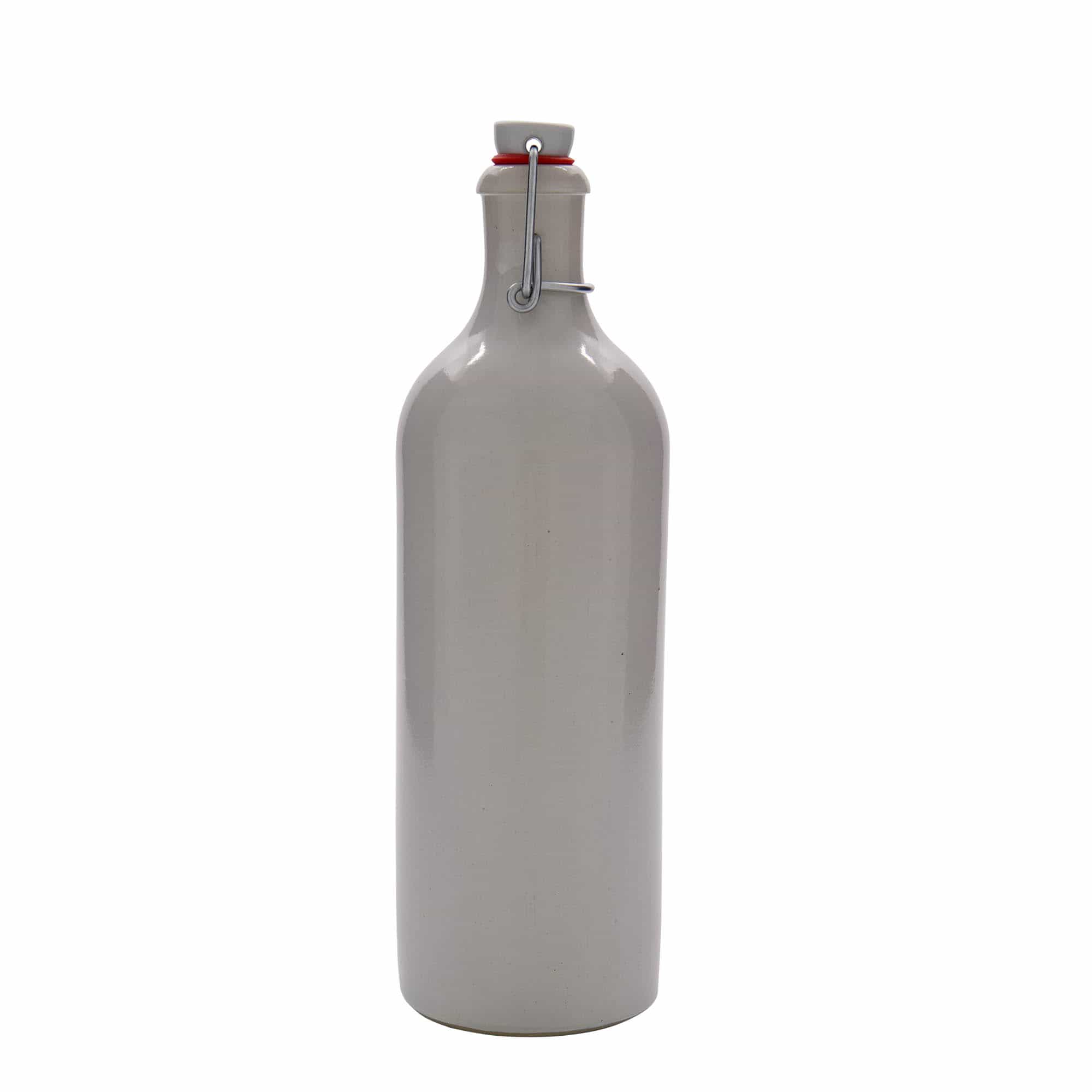 Jarra de barro de 750 ml, gres, blanco, boca: tapón mecánico