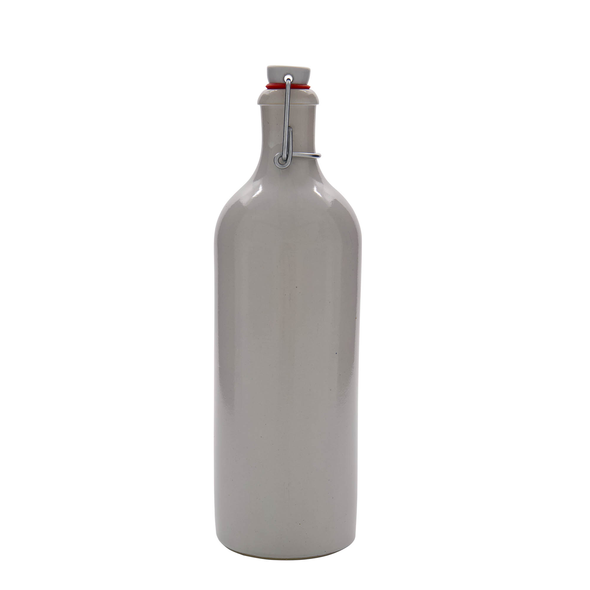 Jarra de gres de 750 ml, gres, blanca, boca: cierre de palanca