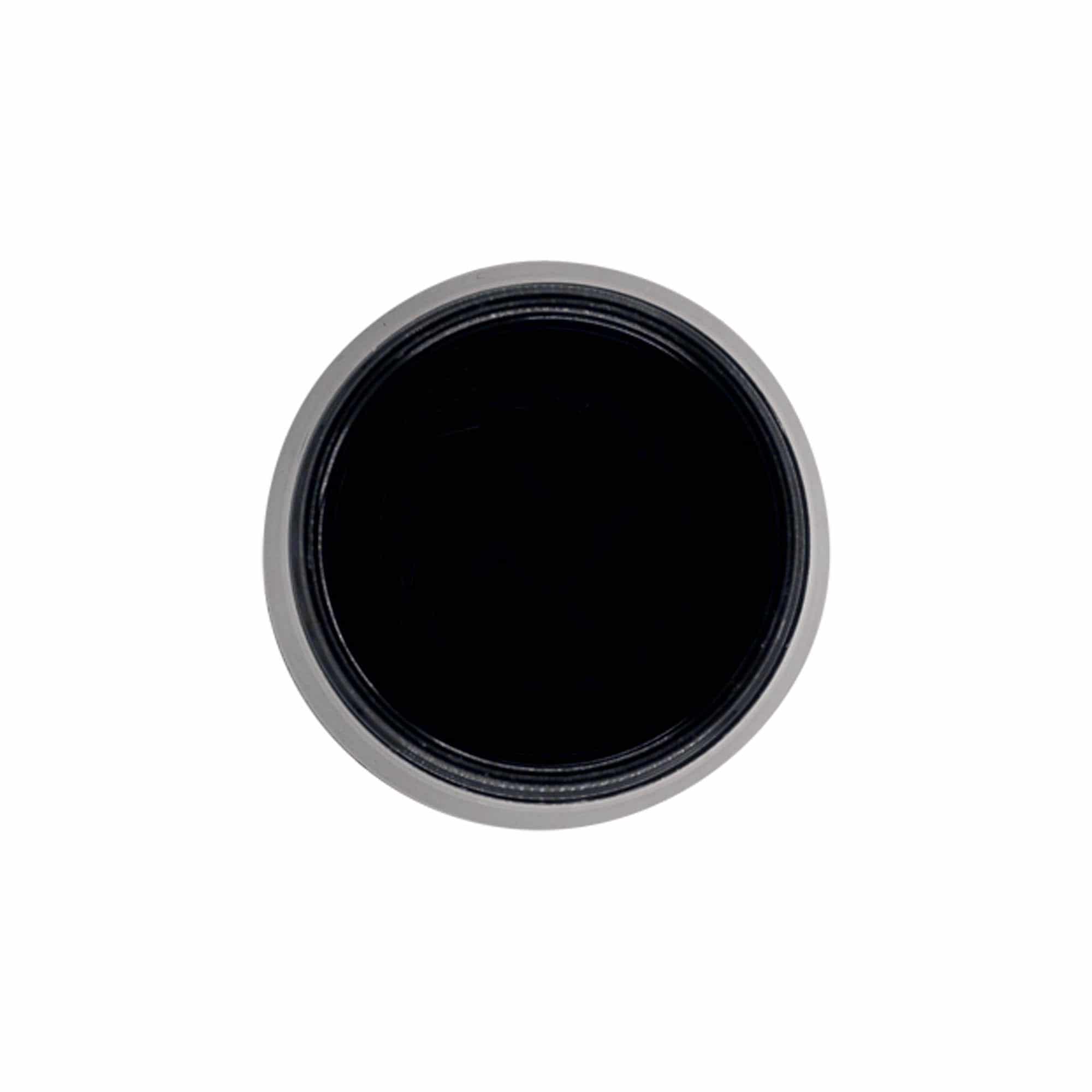 Tapón molinillo para bote de especias, plástico de PP, negro, para boca: GPI 38/400