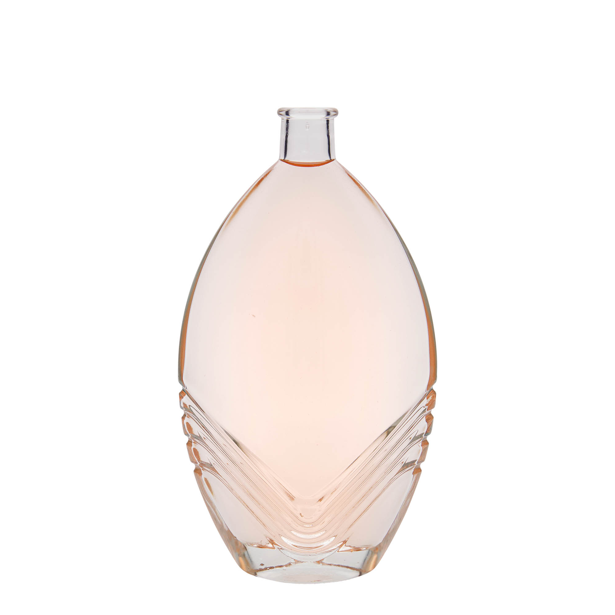 Botella de vidrio de 500 ml 'Florence', ovalada, boca: corcho