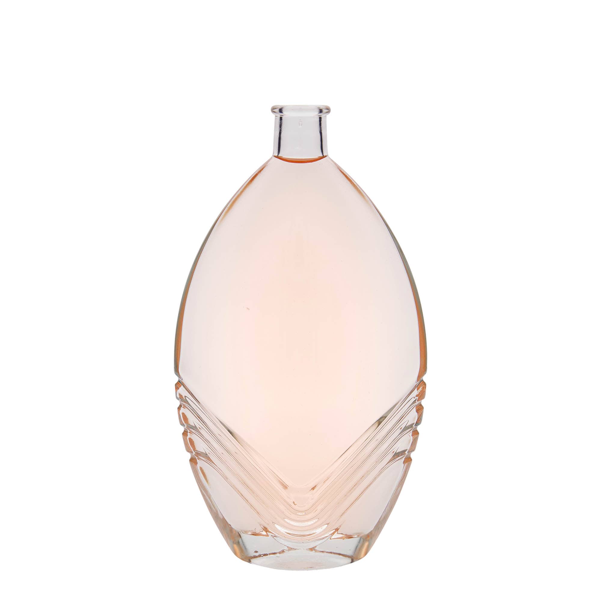 Botella de vidrio de 500 ml 'Florence', ovalada, boca: corcho