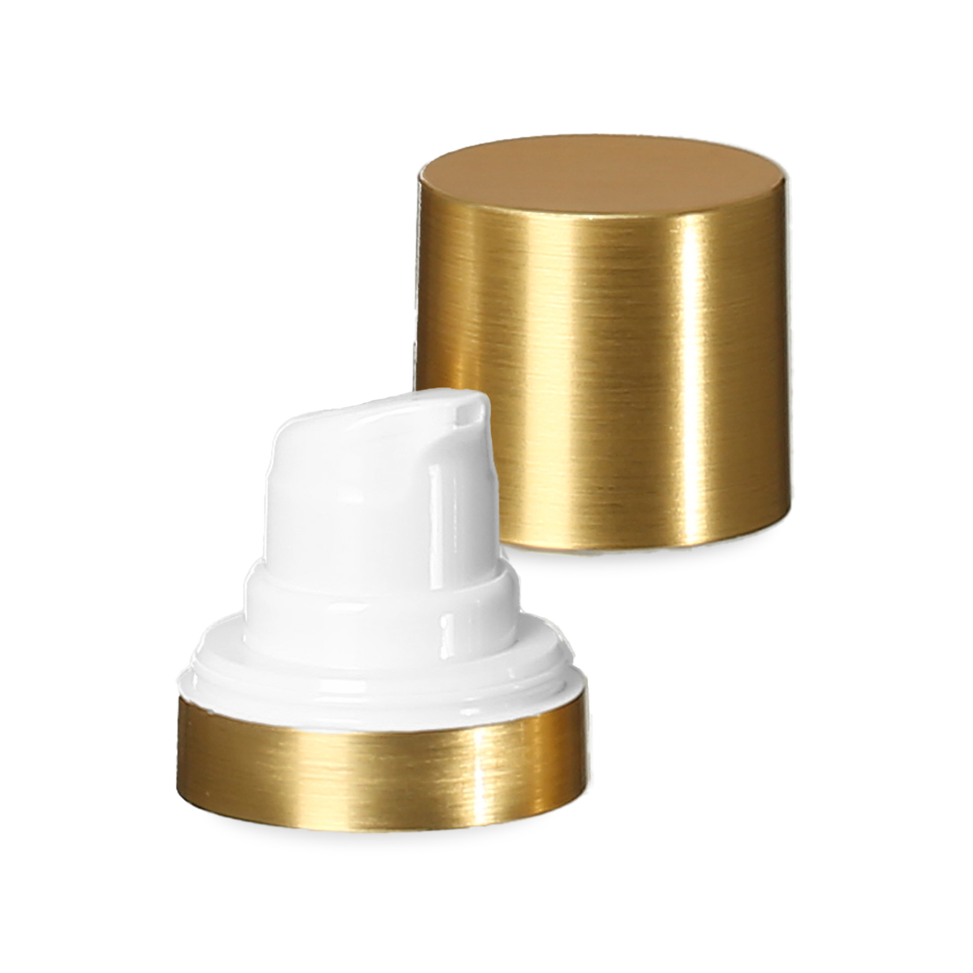 Cabezal Airless Micro borde dorado + tapa de enchufe blanca y brillante
