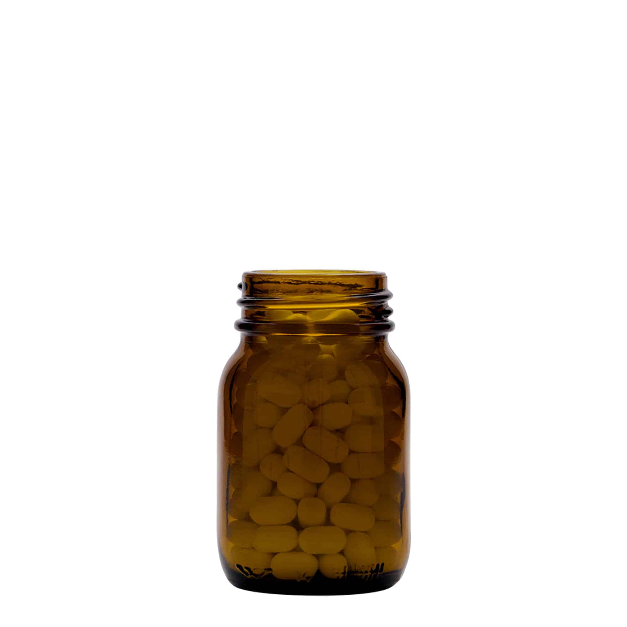 Tarro de boca ancha de 75 ml, marrón, boca: DIN 40