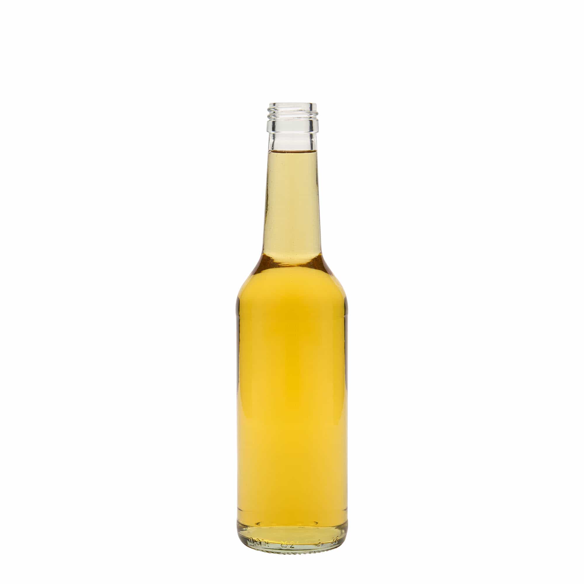 Botella de vidrio de 350 ml con cuello recto, boca: PP 28