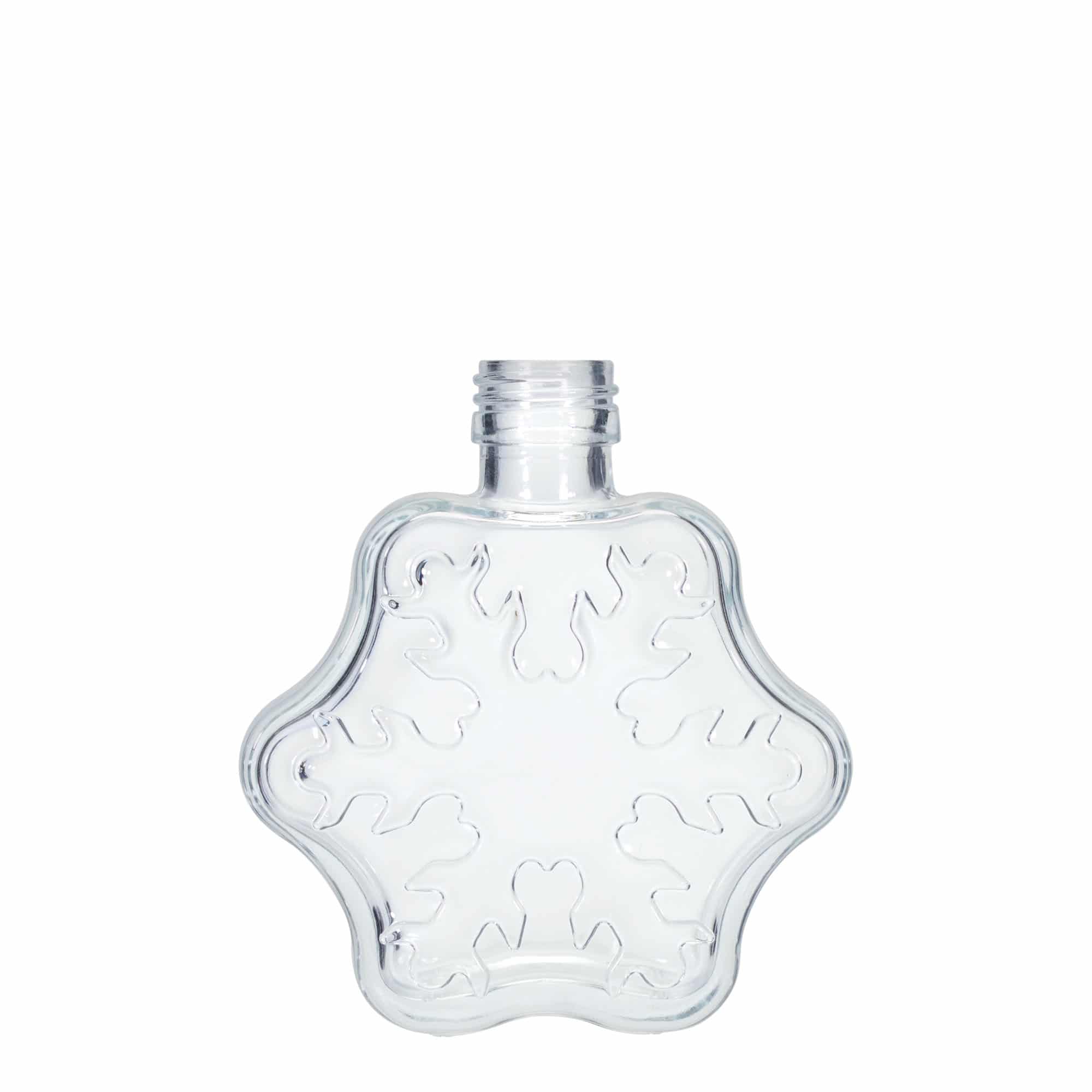Botella de vidrio de 200 ml 'Copo de nieve', boca: PP 28 Botella de vidrio de 200 ml 'Copo de nieve', boca: PP 28