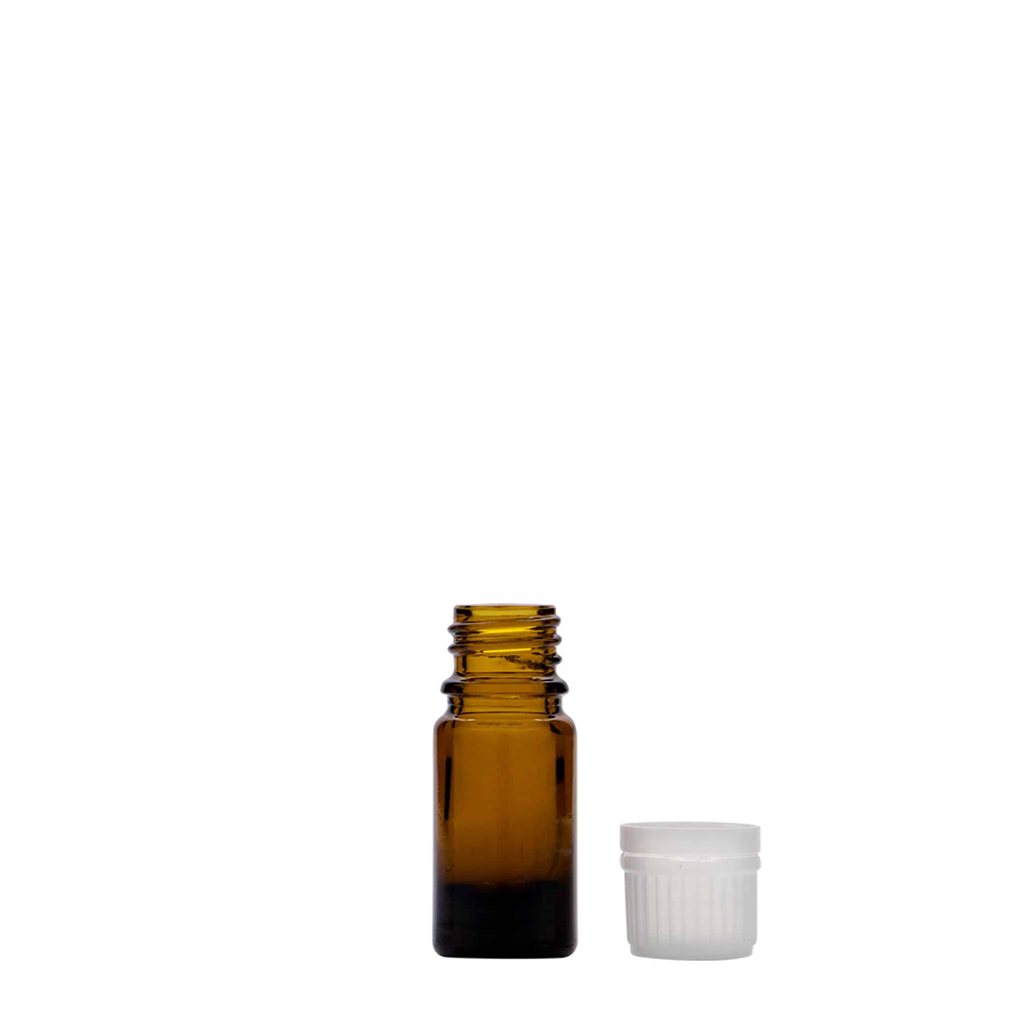 Frasco de medicamentos de 5 ml, vidrio, marrón, boca: DIN 18