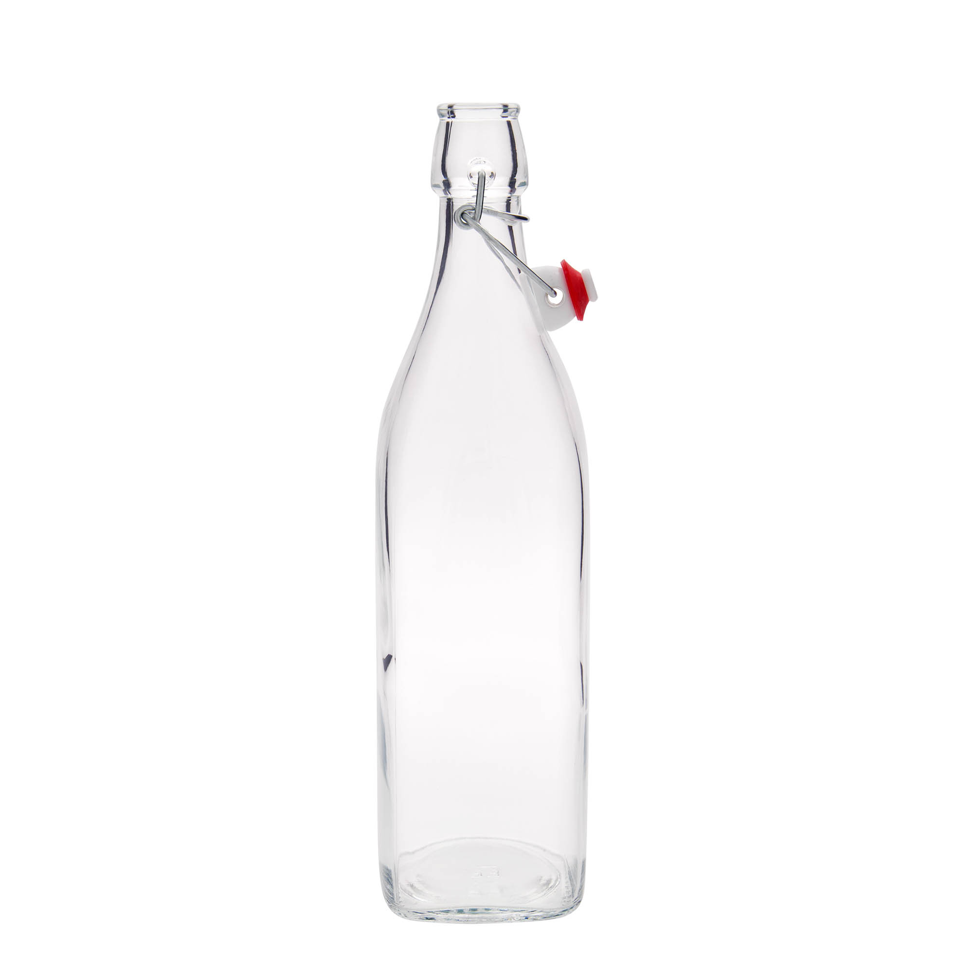 Botella de vidrio de 1.000 ml 'Swing, cuadrada, boca: cierre de palanca'