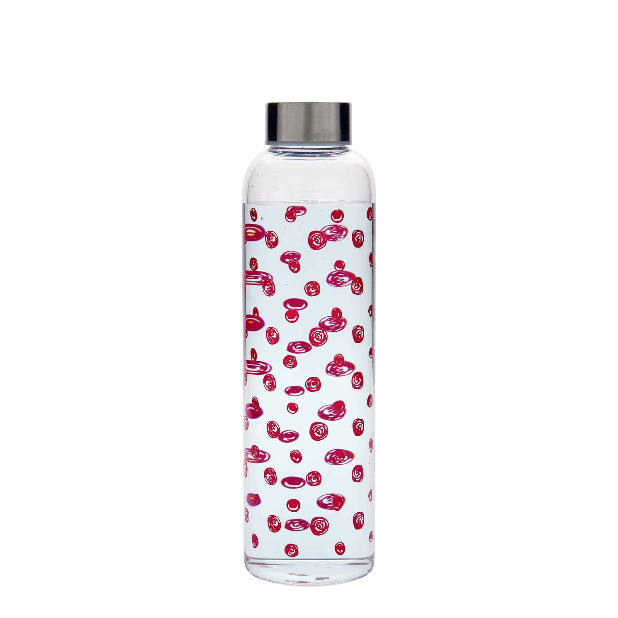 Botella de agua 'Perseus' de 500 ml, motivo: puntos rojos, boca: tapón de rosca