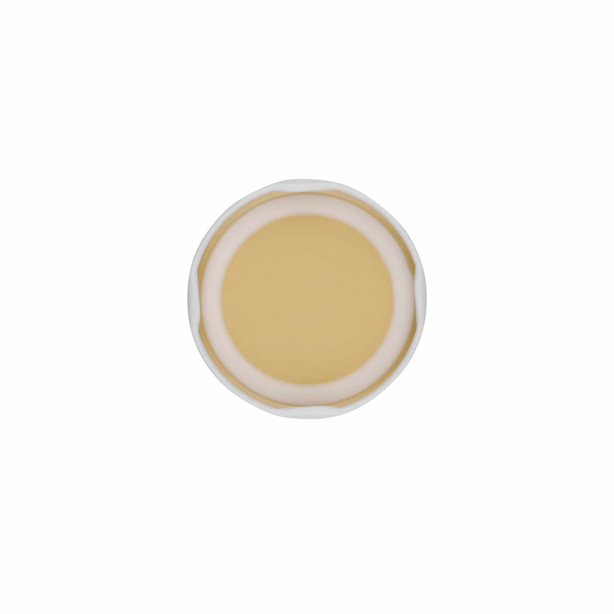 Tapa de rosca, hojalata, blanca, para boca: TO 58