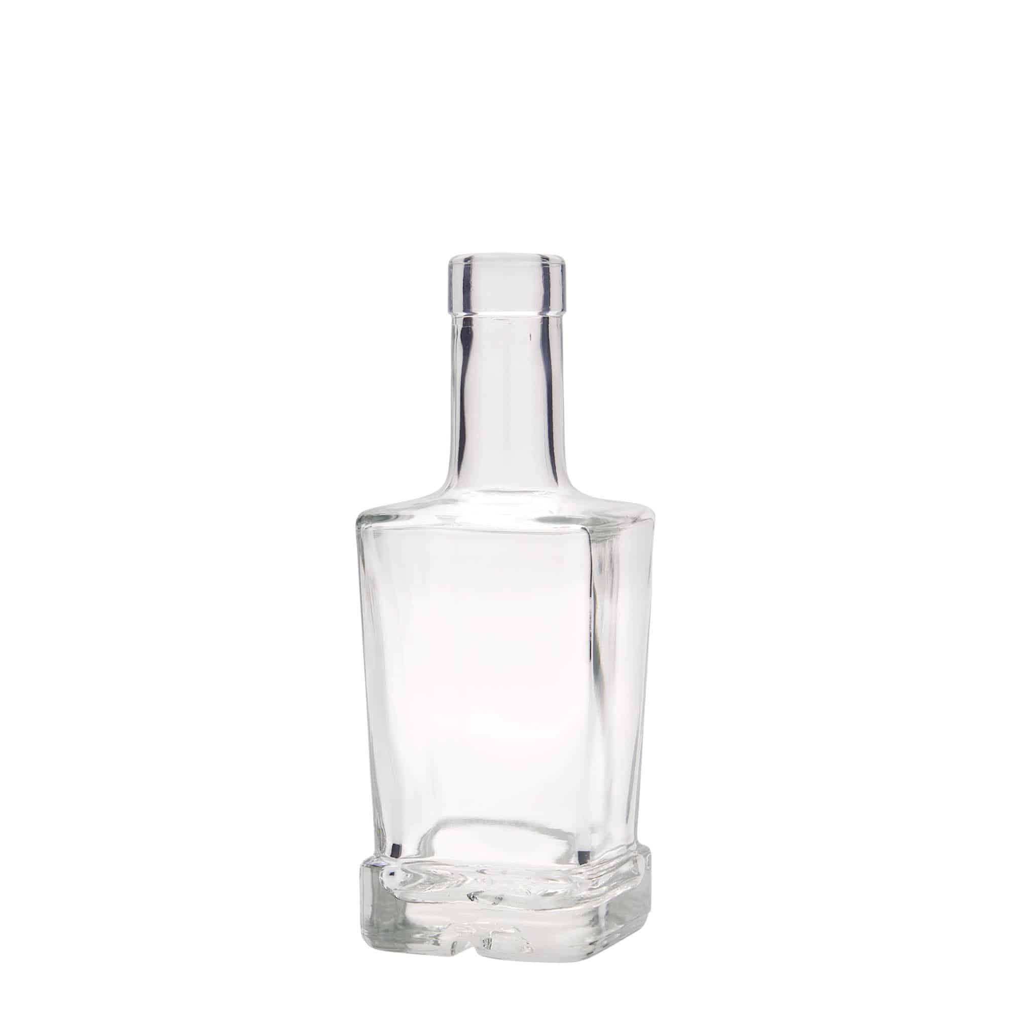 Botella de vidrio 'Rene' de 250 ml, cuadrada, boca: corcho