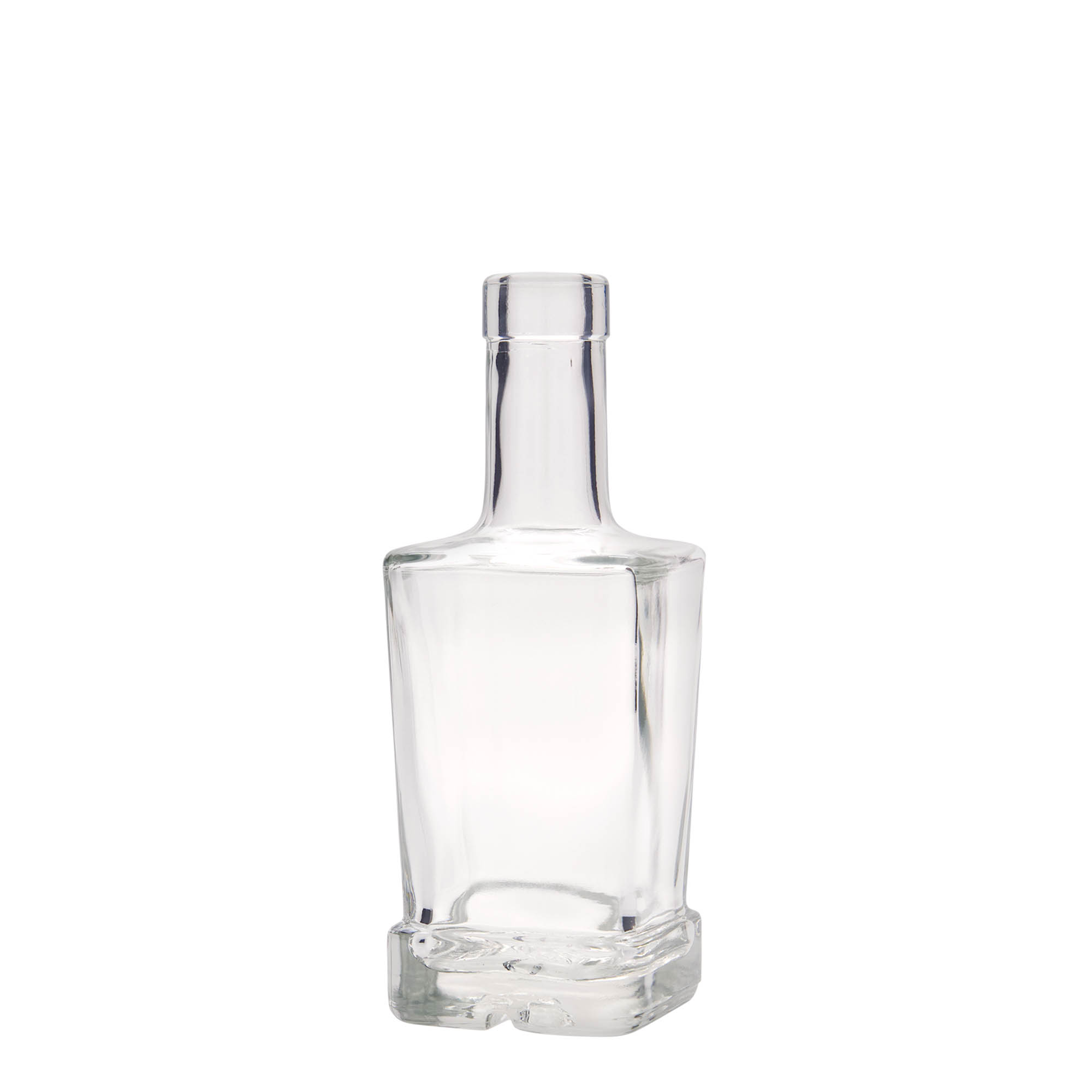 Botella de vidrio de 250 ml 'Rene', cuadrada, boca: corcho