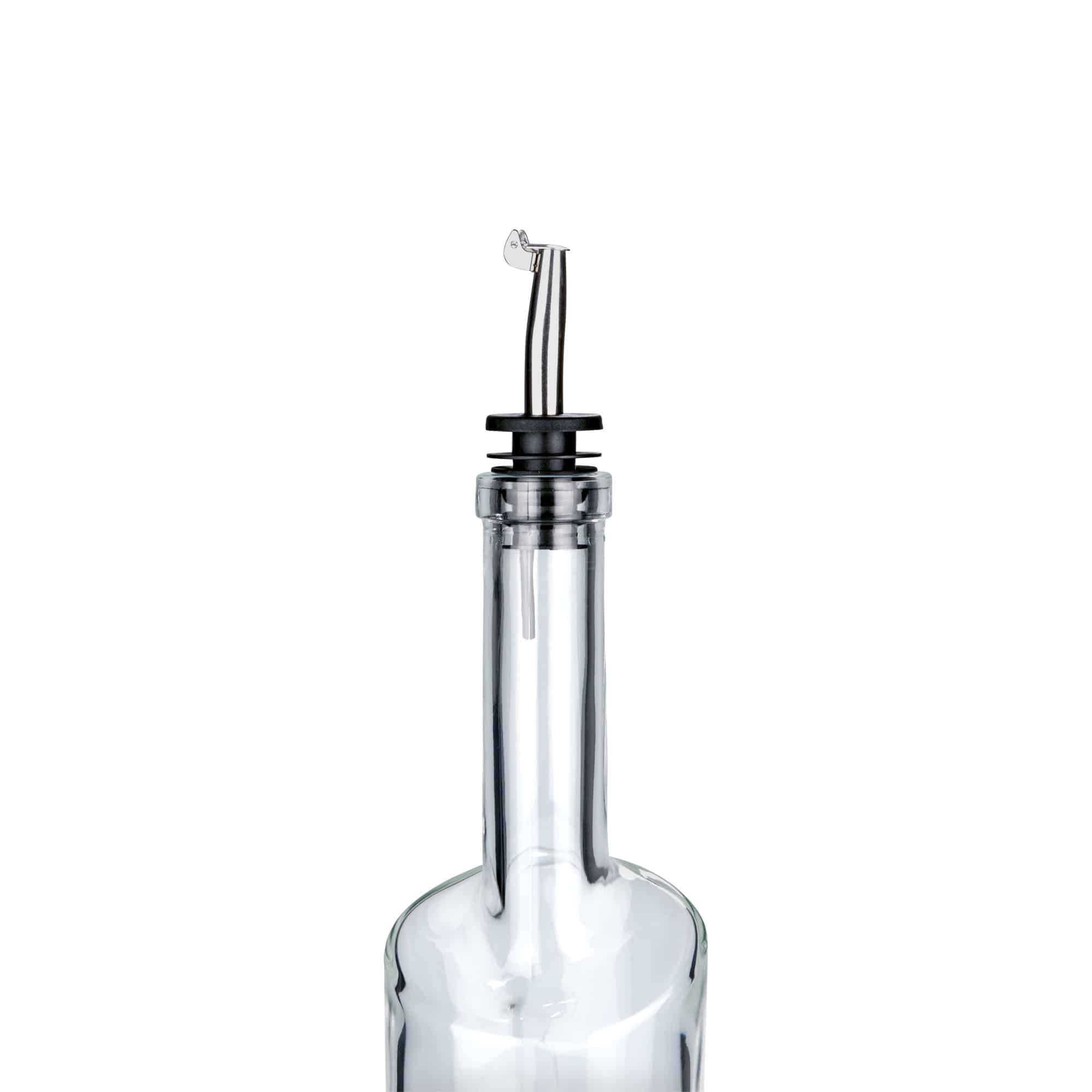 Vertedor Inox con tapa metálica oscilante, acero inoxidable, plateado