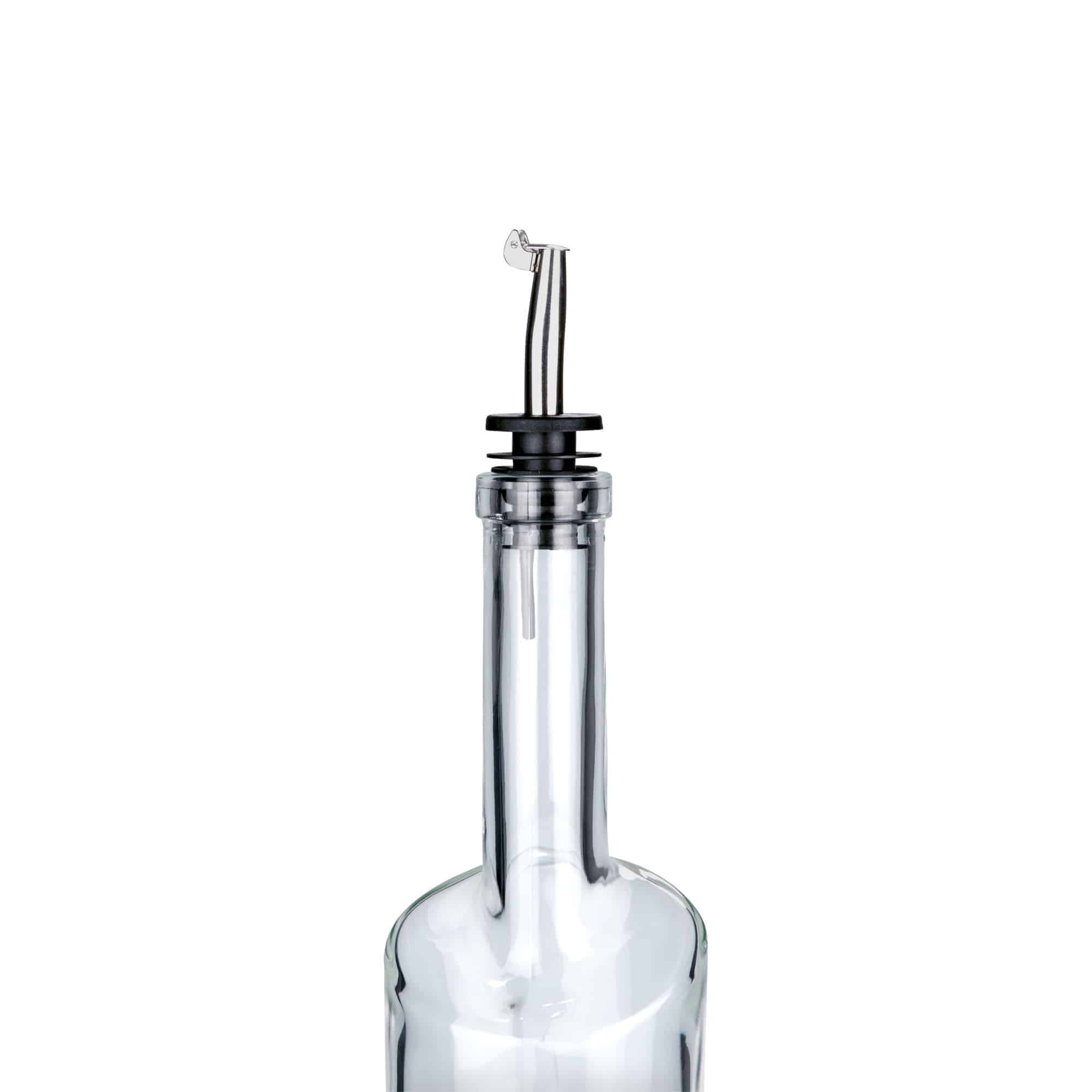 Vertedor de inox con tapa metálica, acero inoxidable, plateado