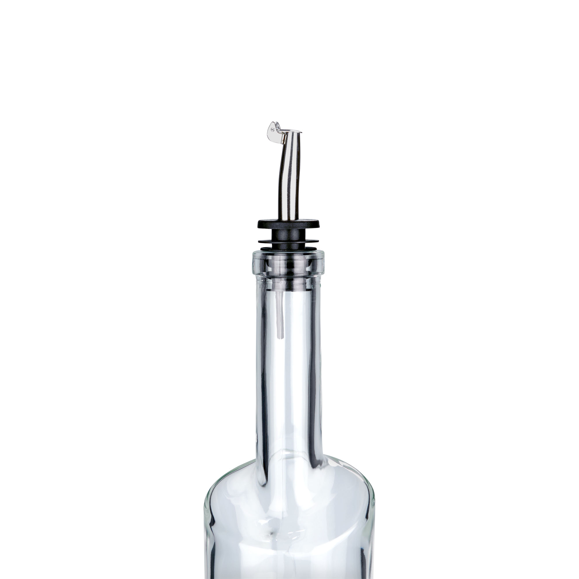 Vertedor de inox con tapa metálica, acero inoxidable, plateado