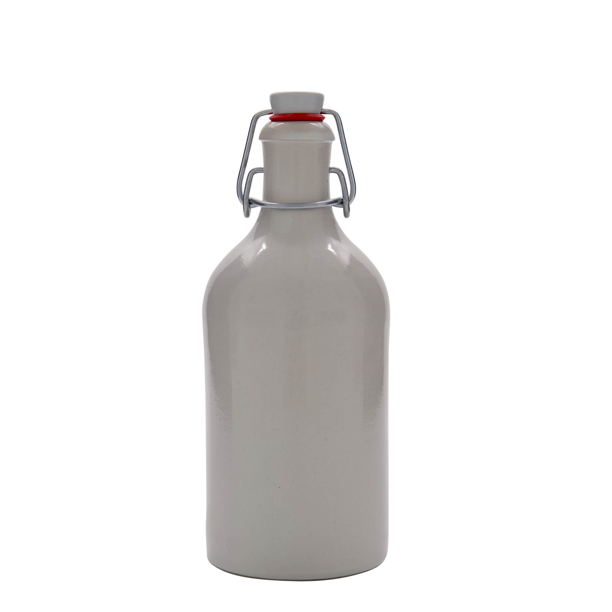 Jarra de barro de 500 ml, gres, blanca, boca: cierre de alambre Jarra de barro de 500 ml, gres, blanca, boca: cierre de alambre