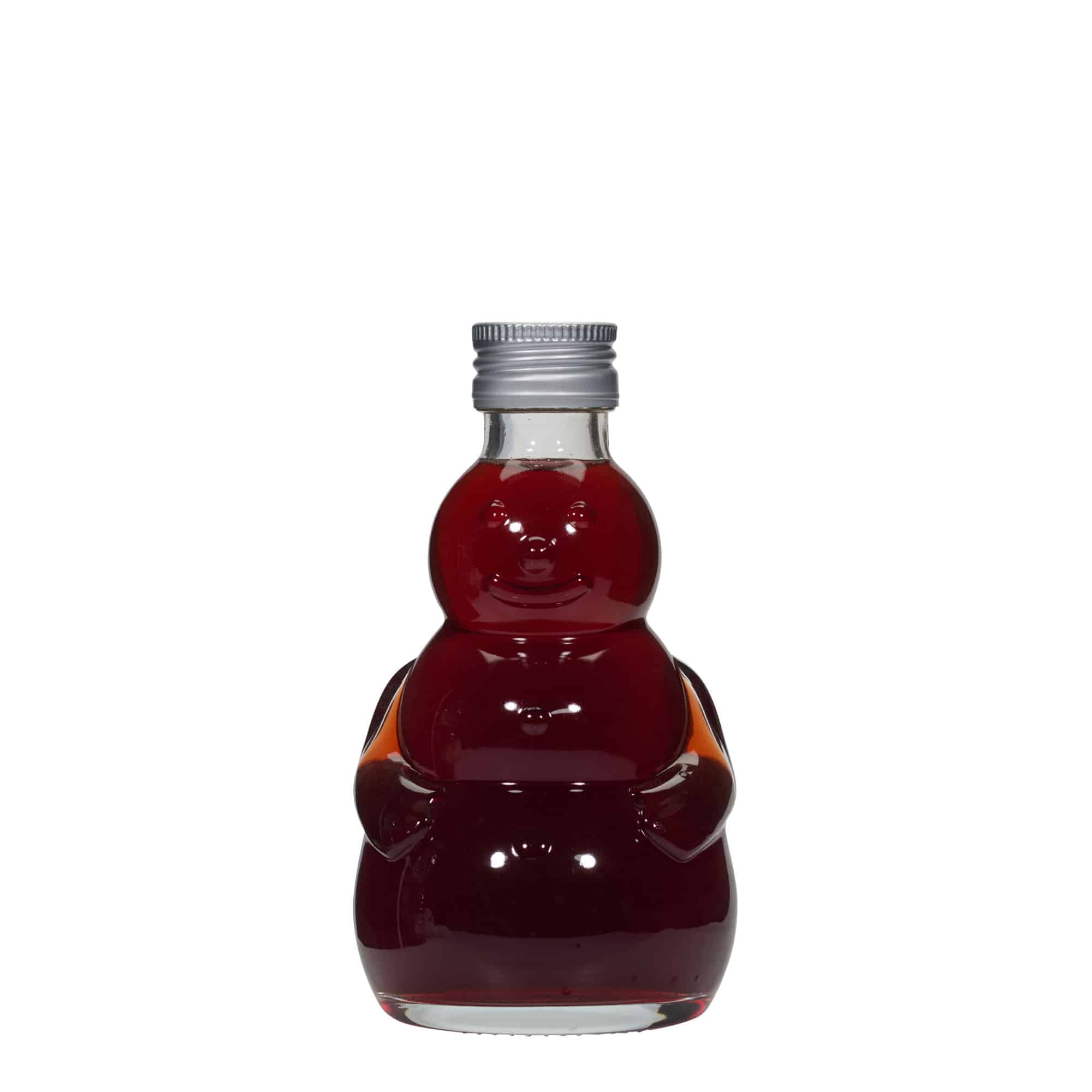 Botella de vidrio de 200 ml 'Muñeco de Nieve', boca: PP 28