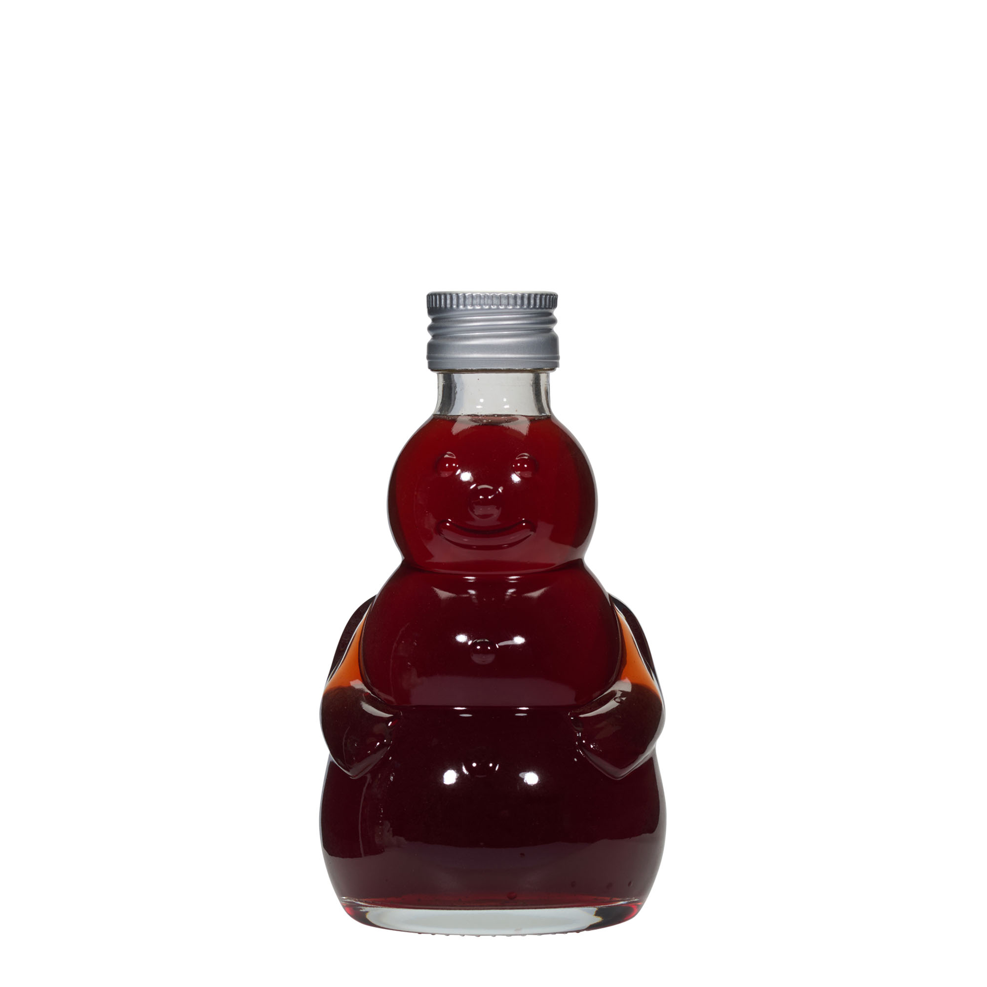 Botella de vidrio de 200 ml 'Muñeco de nieve', boca: PP 28