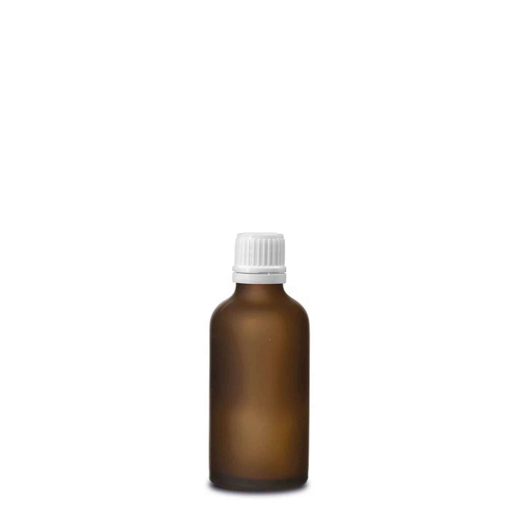 Frasco medicinal 50ml, vidrio, marrón esmerilado, boca: DIN 18