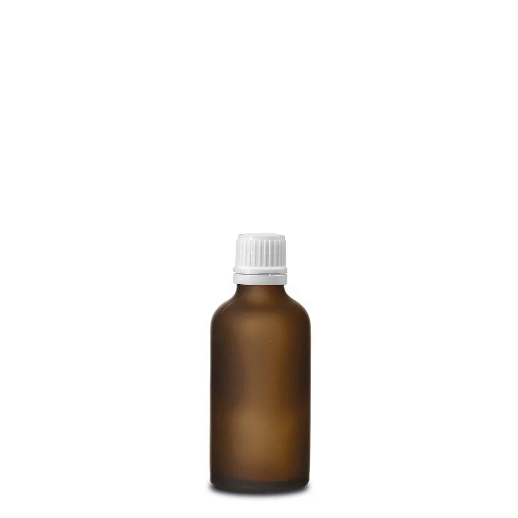 50 ml frasco medicinal, vidrio, marrón esmerilado, boca: DIN 18