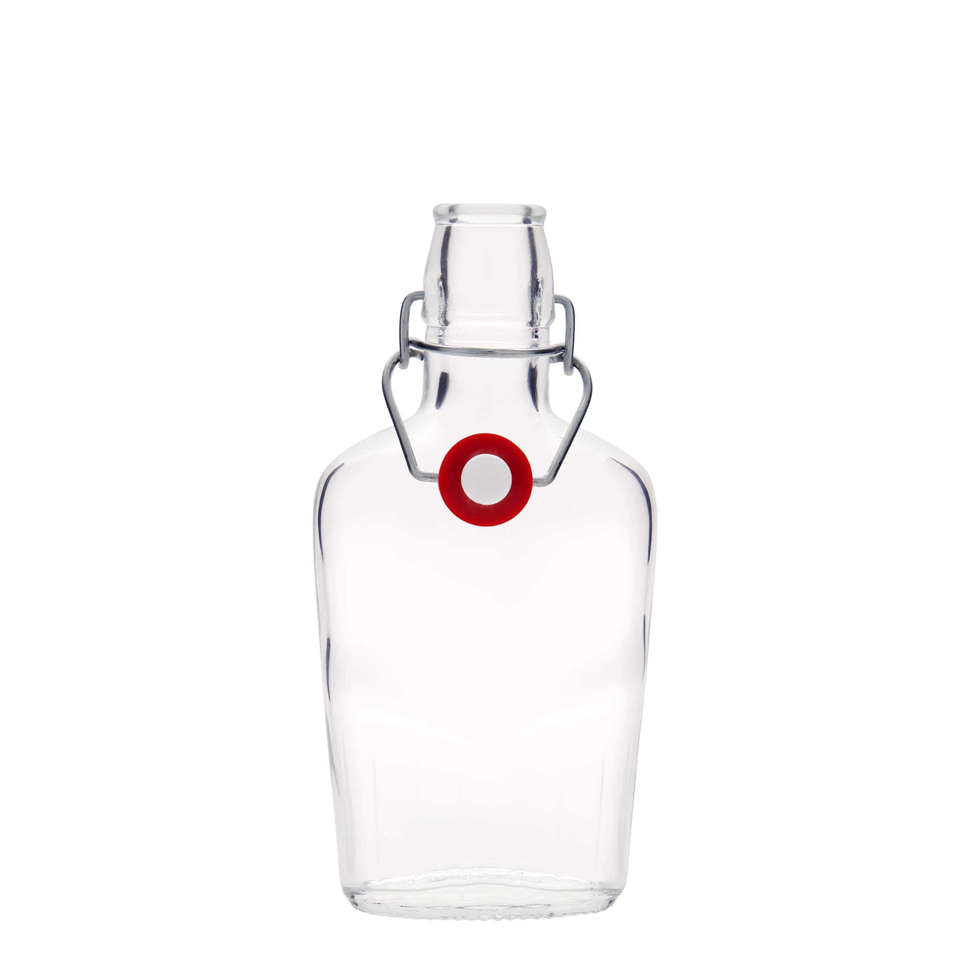 Botella de vidrio 'Fiaschetta' de 250 ml, ovalada, boca: tapón mecánico