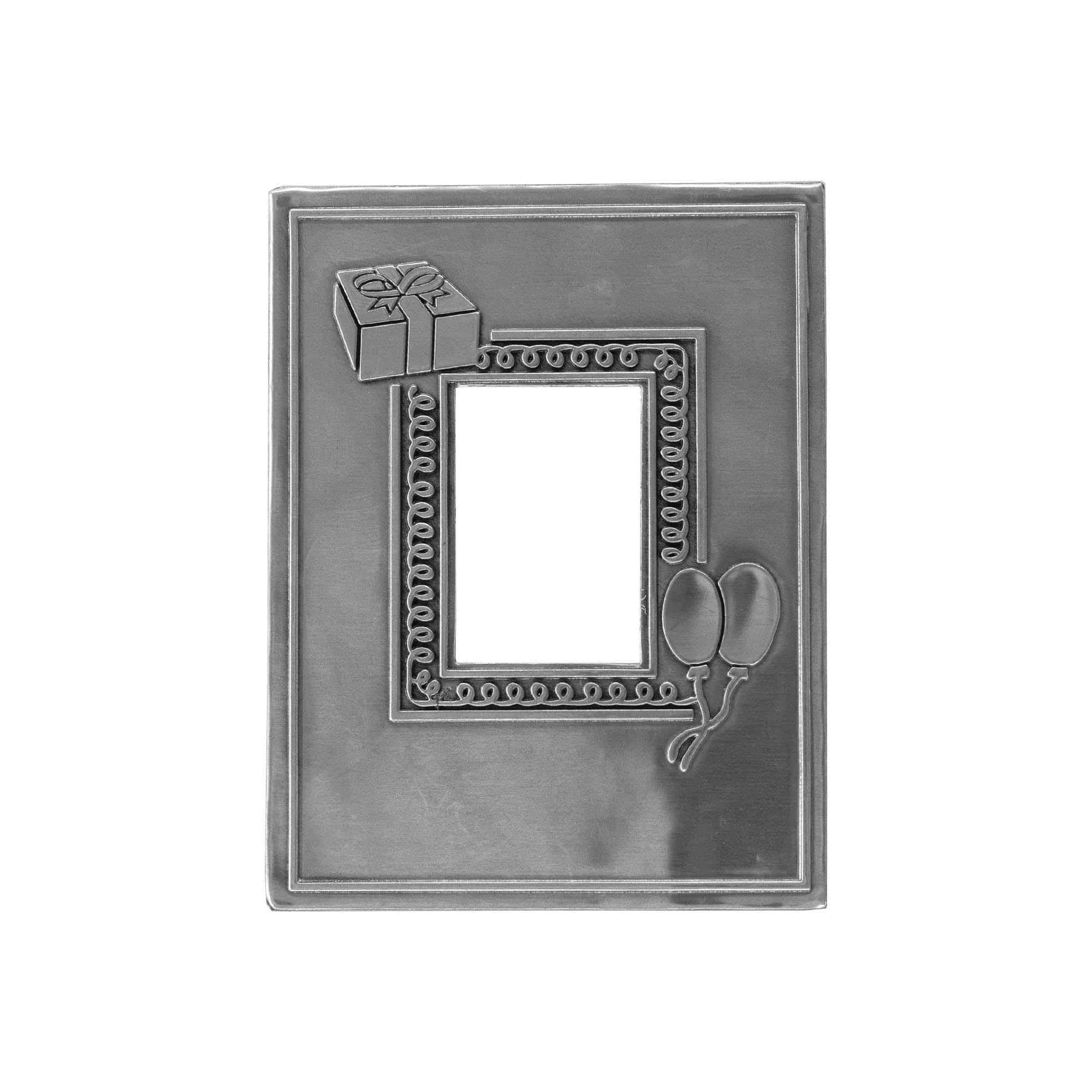 Etiqueta de estaño «Foto», rectangular, metal, plateado