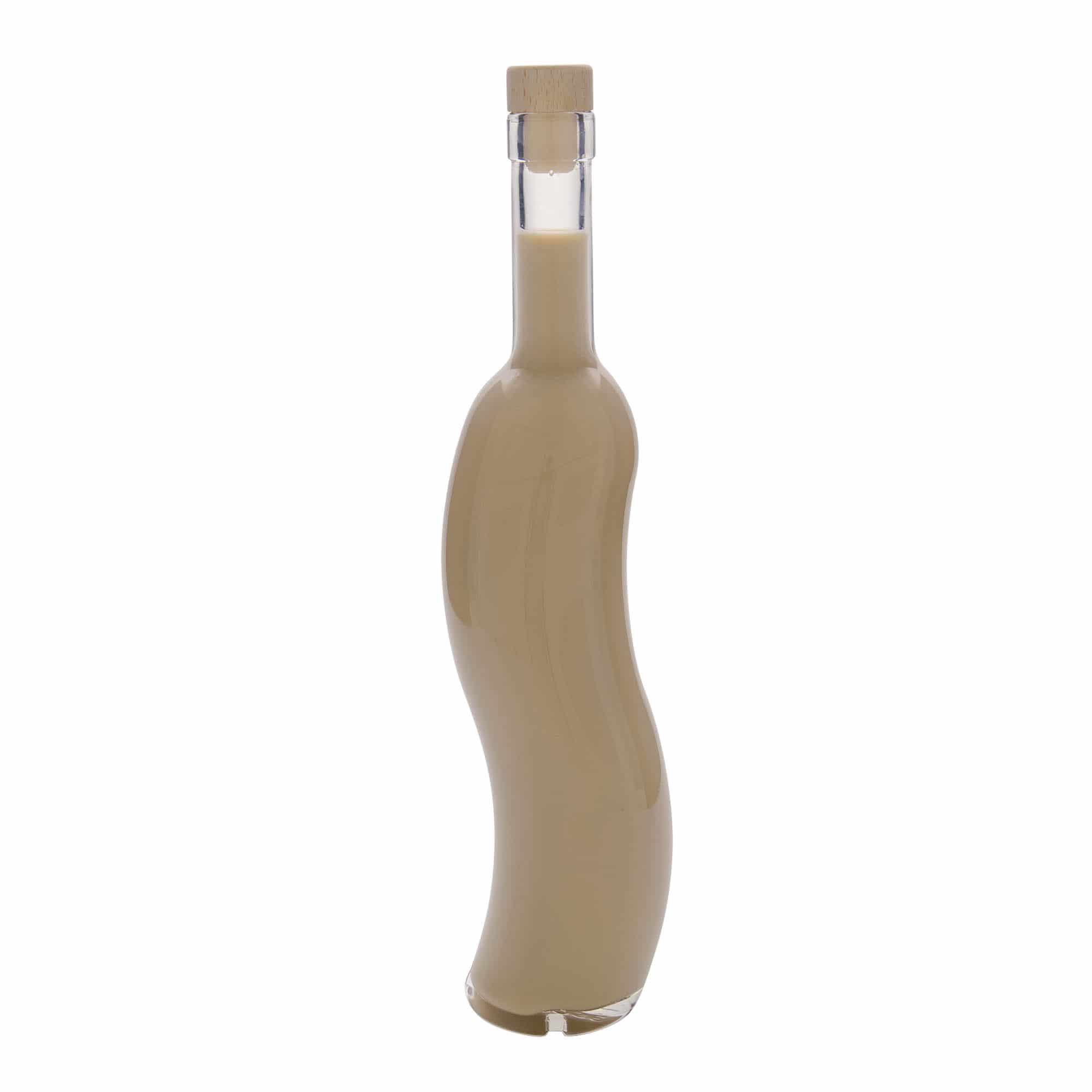 Botella de vidrio 'La-Ola' de 500 ml, semicircular, boca: corcho