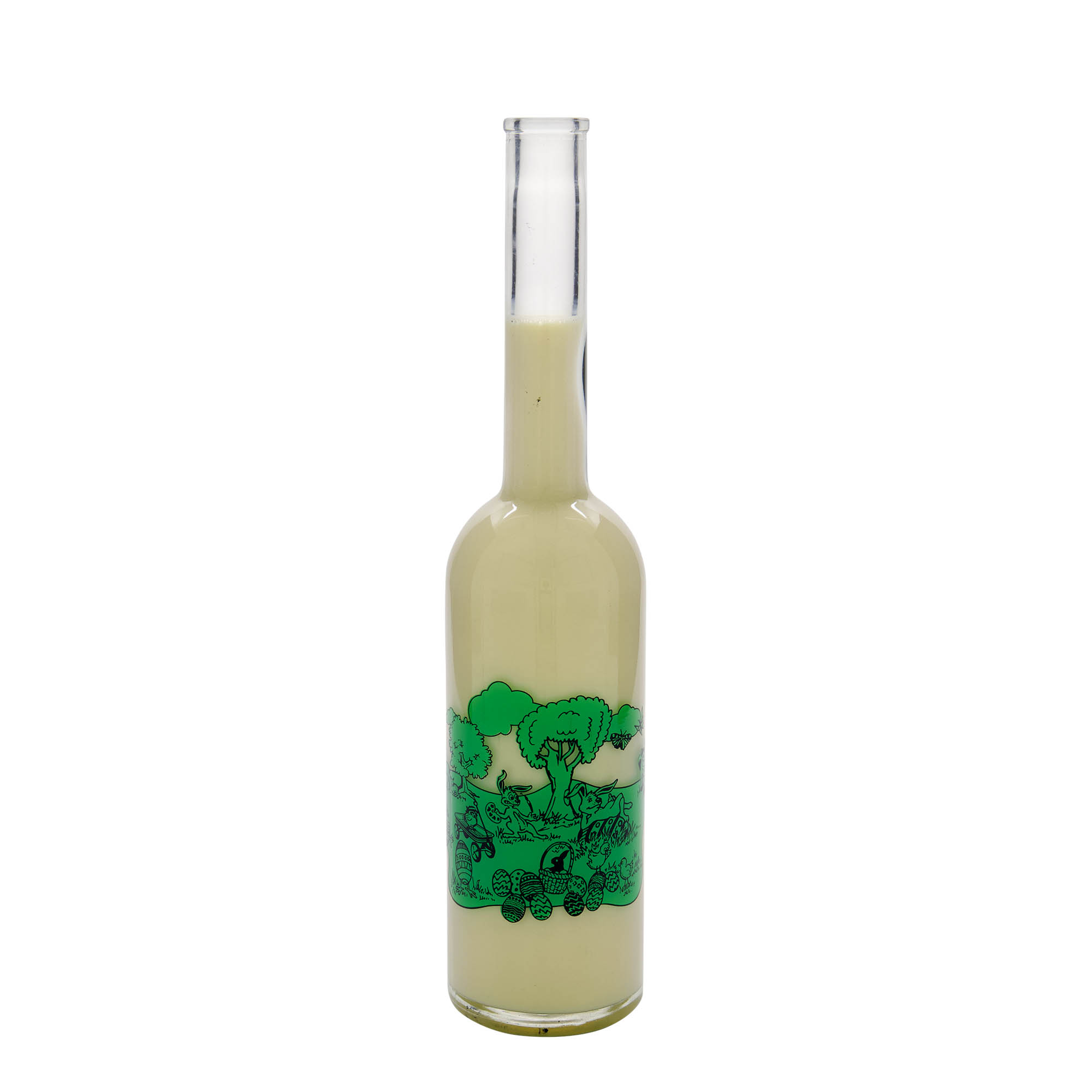 Botella de vidrio de 500 ml 'Opera', motivo: Feliz Pascua, boca: corcho Botella de vidrio de 500 ml 'Opera', motivo: Feliz Pascua, boca: corcho