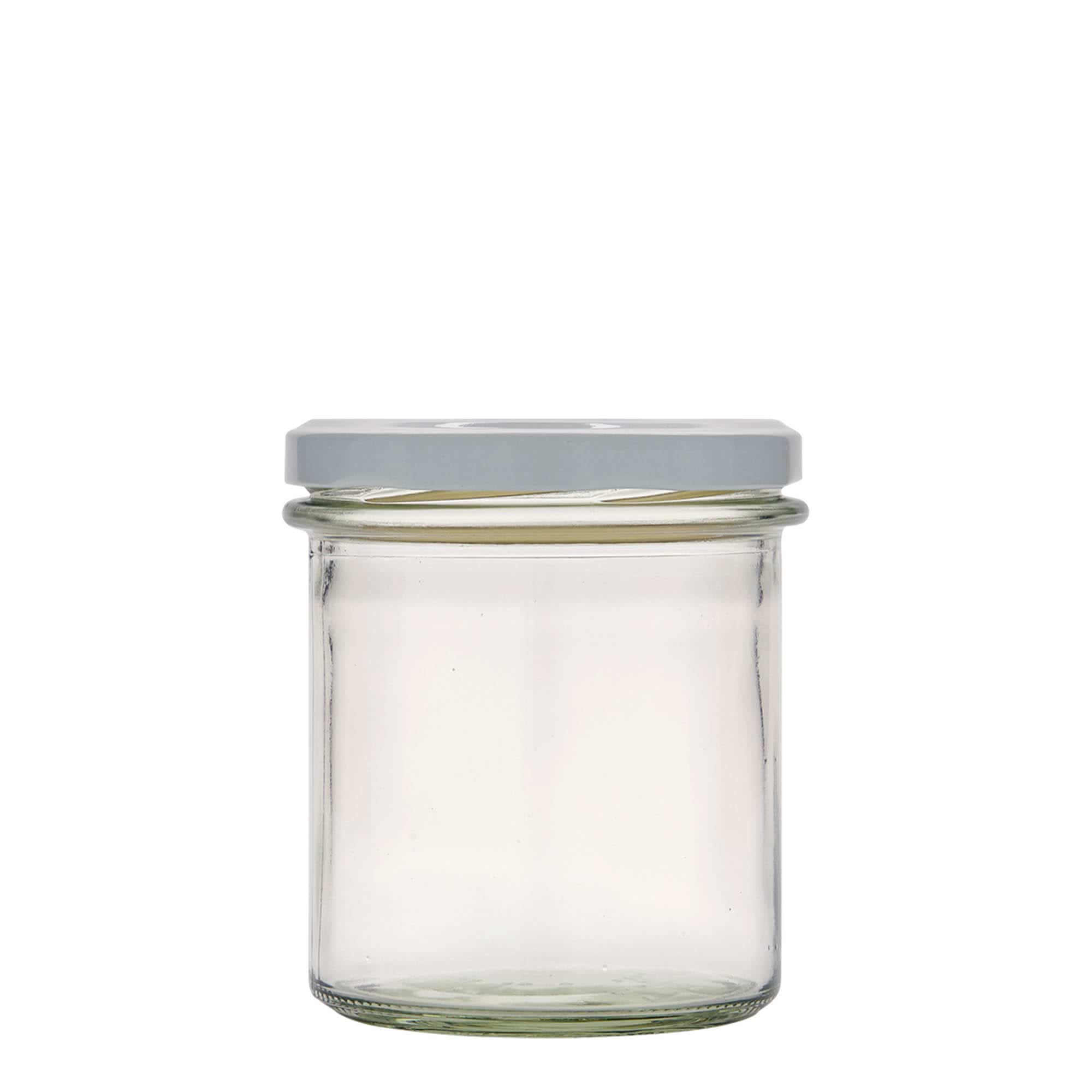 Tarro de vidrio cilíndrico alto de 350 ml, boca: Twist-Off (TO 82)