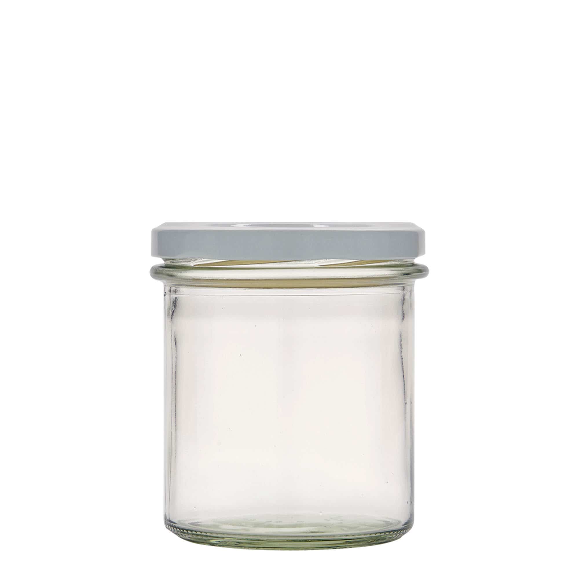 Tarro de vidrio cilíndrico alto de 350 ml, boca: Twist-Off (TO 82)