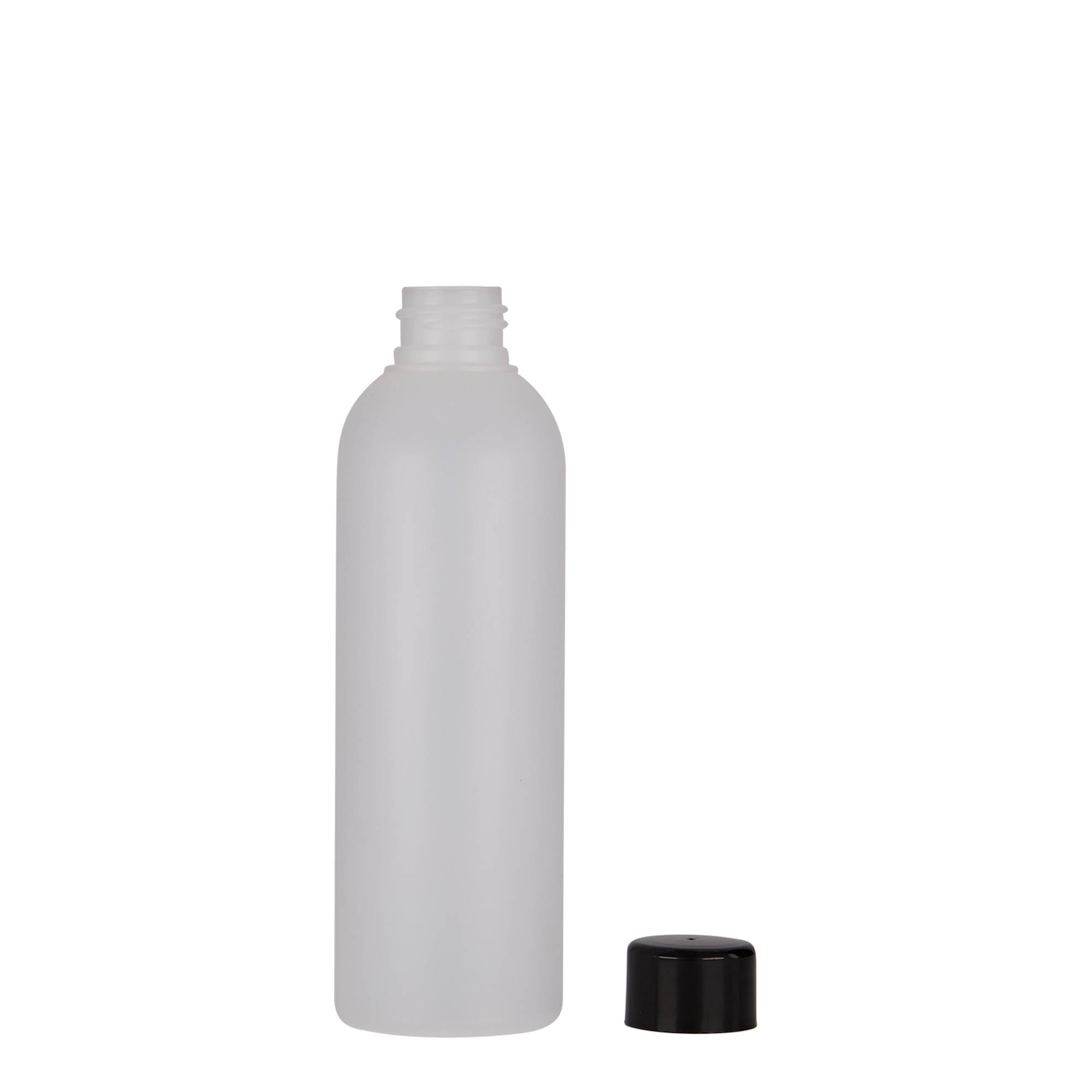 Botella de plástico de 200 ml 'Tuffy', HDPE, natural, boca: 24/410 Botella de plástico de 200 ml 'Tuffy', HDPE, natural, boca: 24/410