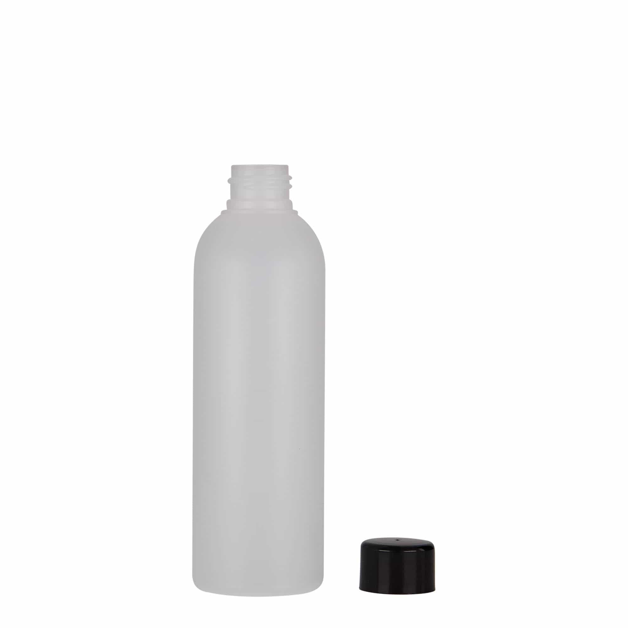 Botella de plástico de 200 ml 'Tuffy', HDPE, natural, boca: 24/410